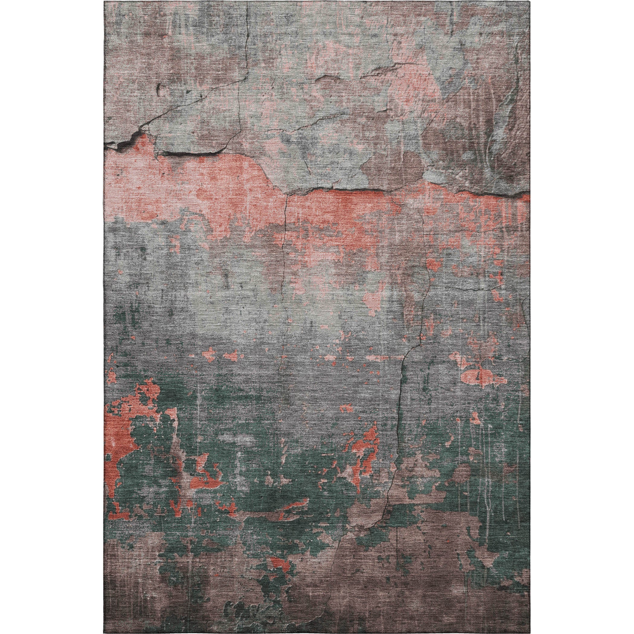 Kathmandu Machine Washable Transitional Coral Orange Rug 2'6" x 3'10" #shape_Rectangle