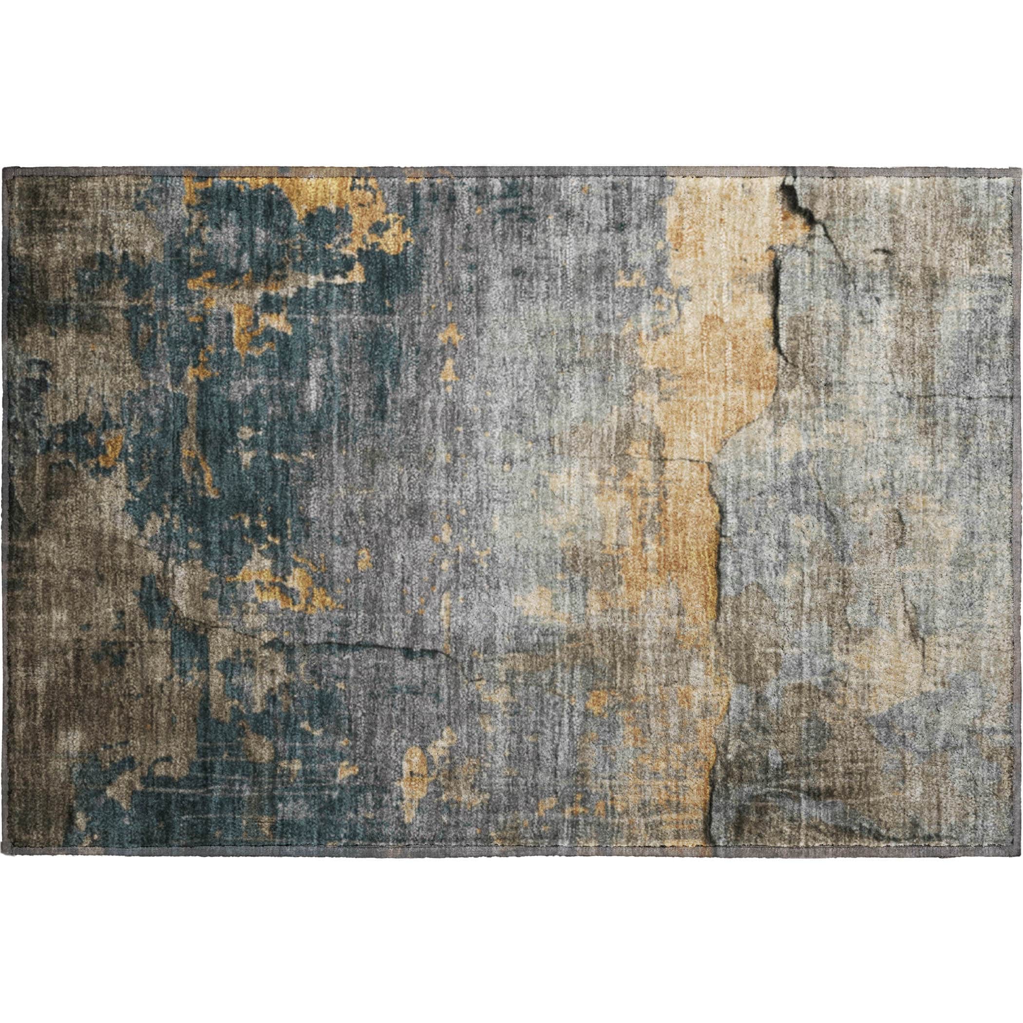 Kathmandu Machine Washable Transitional Gray Rug 1'8" x 2'6" #shape_Rectangle