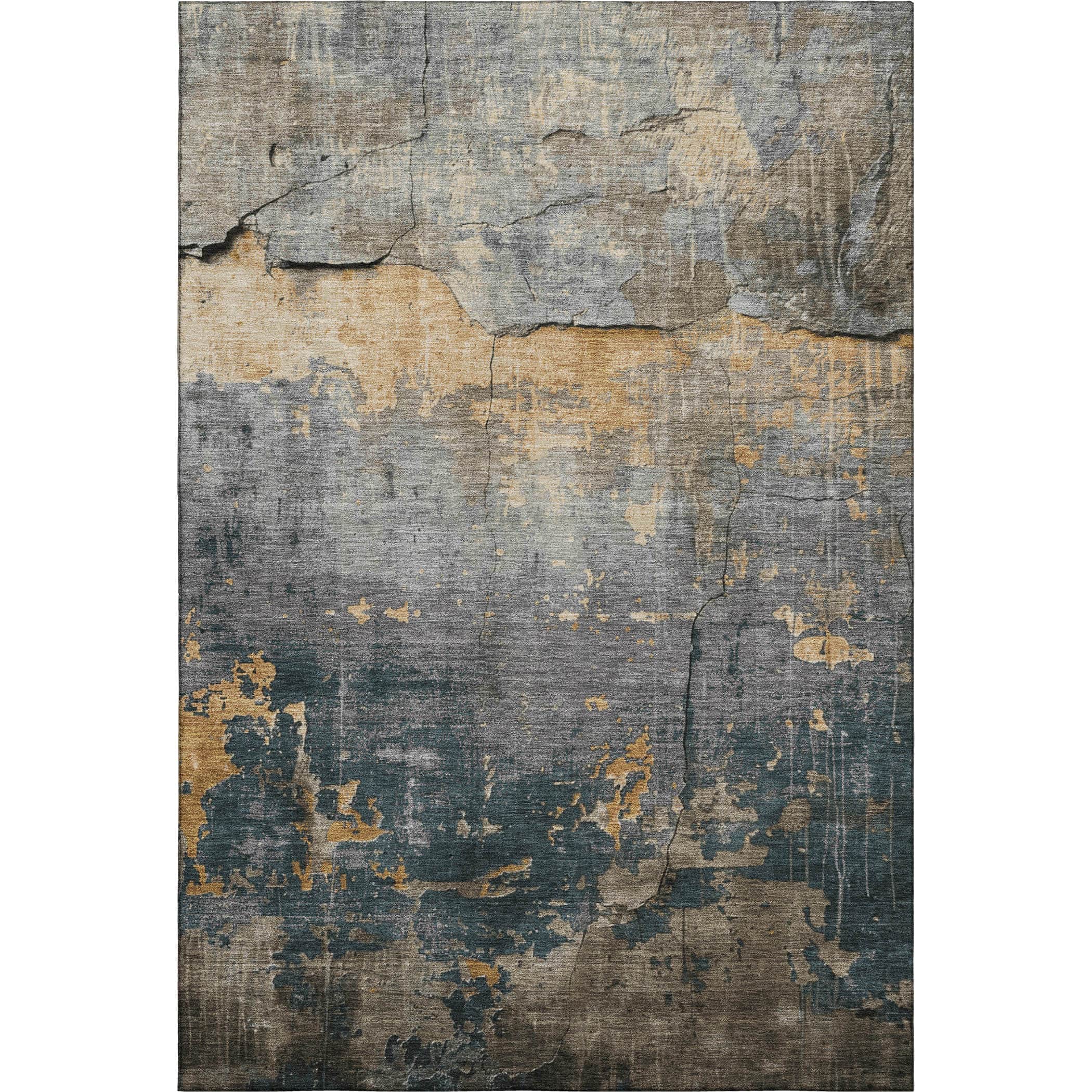 Kathmandu Machine Washable Transitional Gray Rug 2'6" x 3'10" #shape_Rectangle