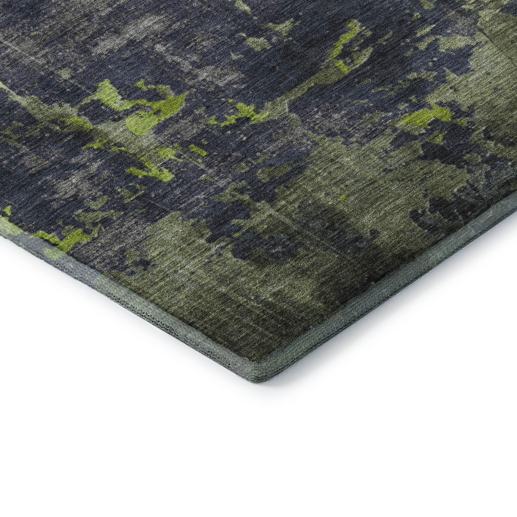 Kathmandu Machine Washable Transitional Lime Green Rug 1'8" x 2'6" #shape_Rectangle