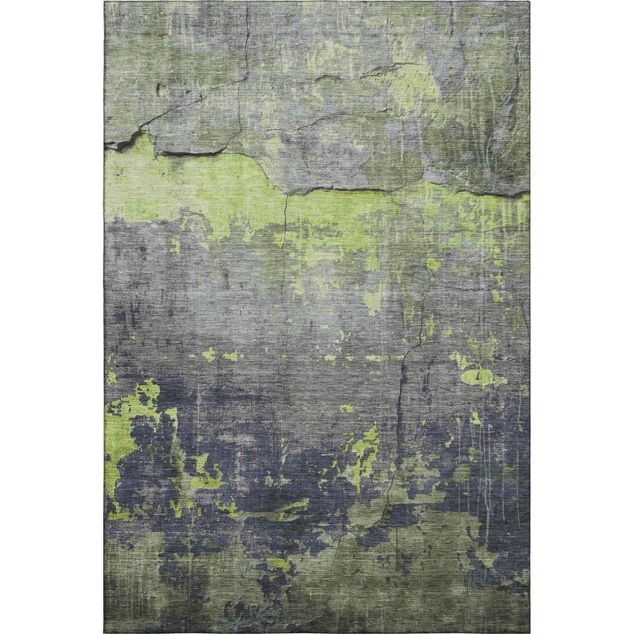 Kathmandu Machine Washable Transitional Lime Green Rug 2'6" x 3'10" #shape_Rectangle