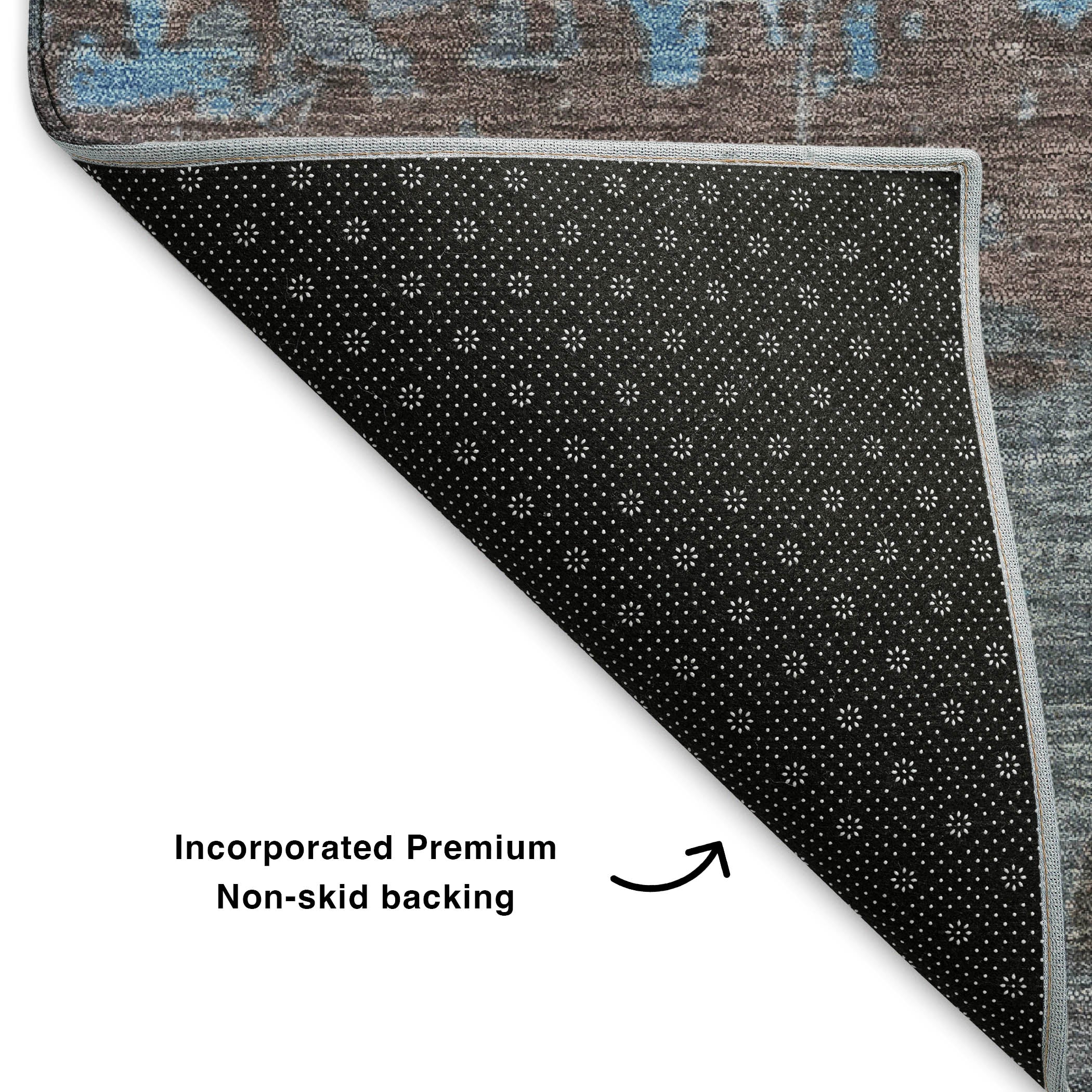 Kathmandu Machine Washable Transitional Sky Blue Rug 1'8" x 2'6" #shape_Rectangle