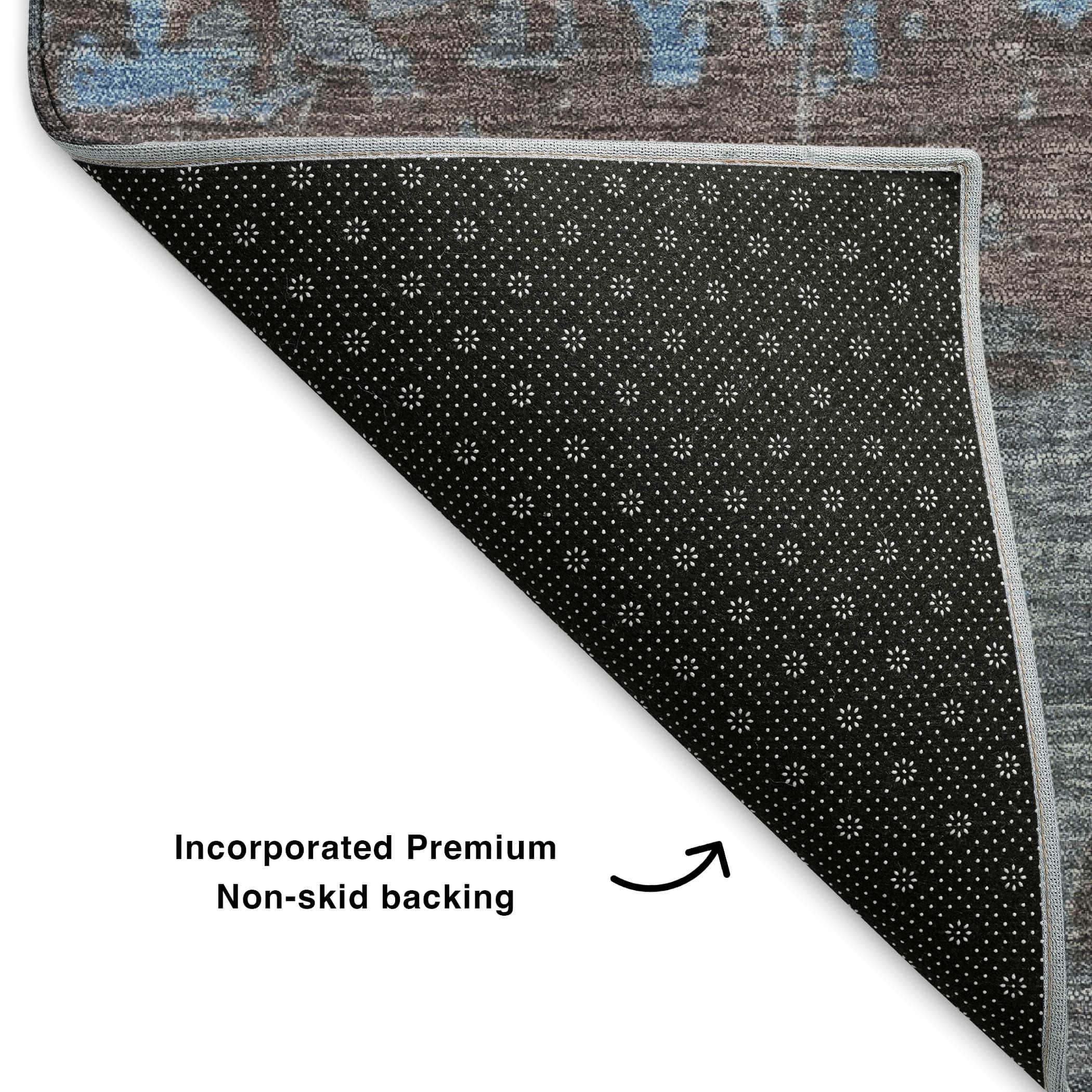 Kathmandu Machine Washable Transitional Sky Blue Rug 1'8" x 2'6" #shape_Rectangle