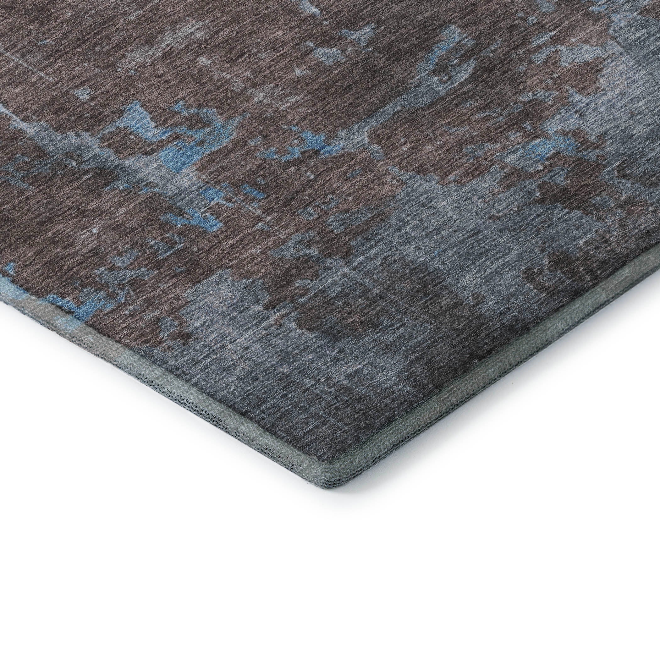 Kathmandu Machine Washable Transitional Sky Blue Rug 1'8" x 2'6" #shape_Rectangle