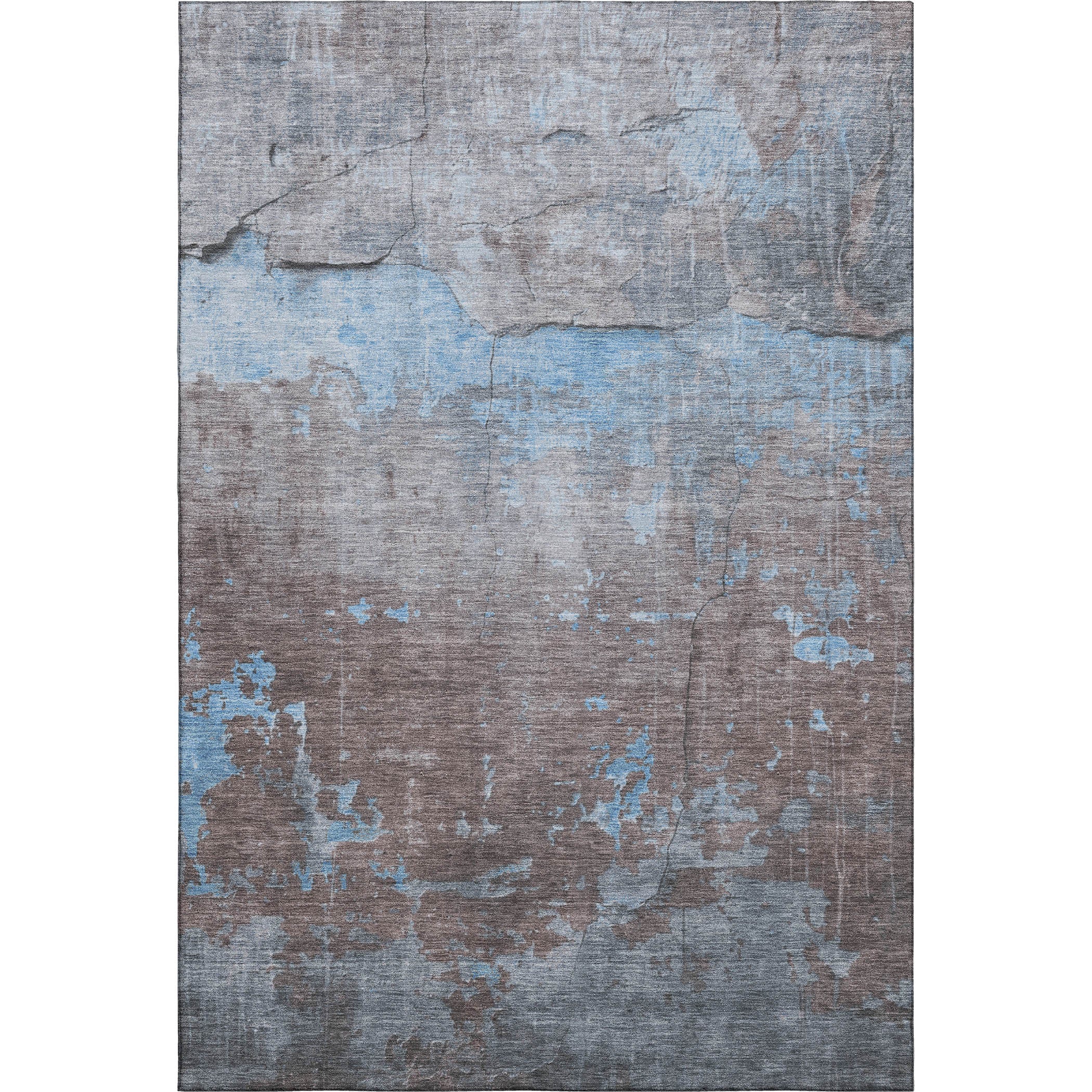 Kathmandu Machine Washable Transitional Sky Blue Rug 2'6" x 3'10" #shape_Rectangle