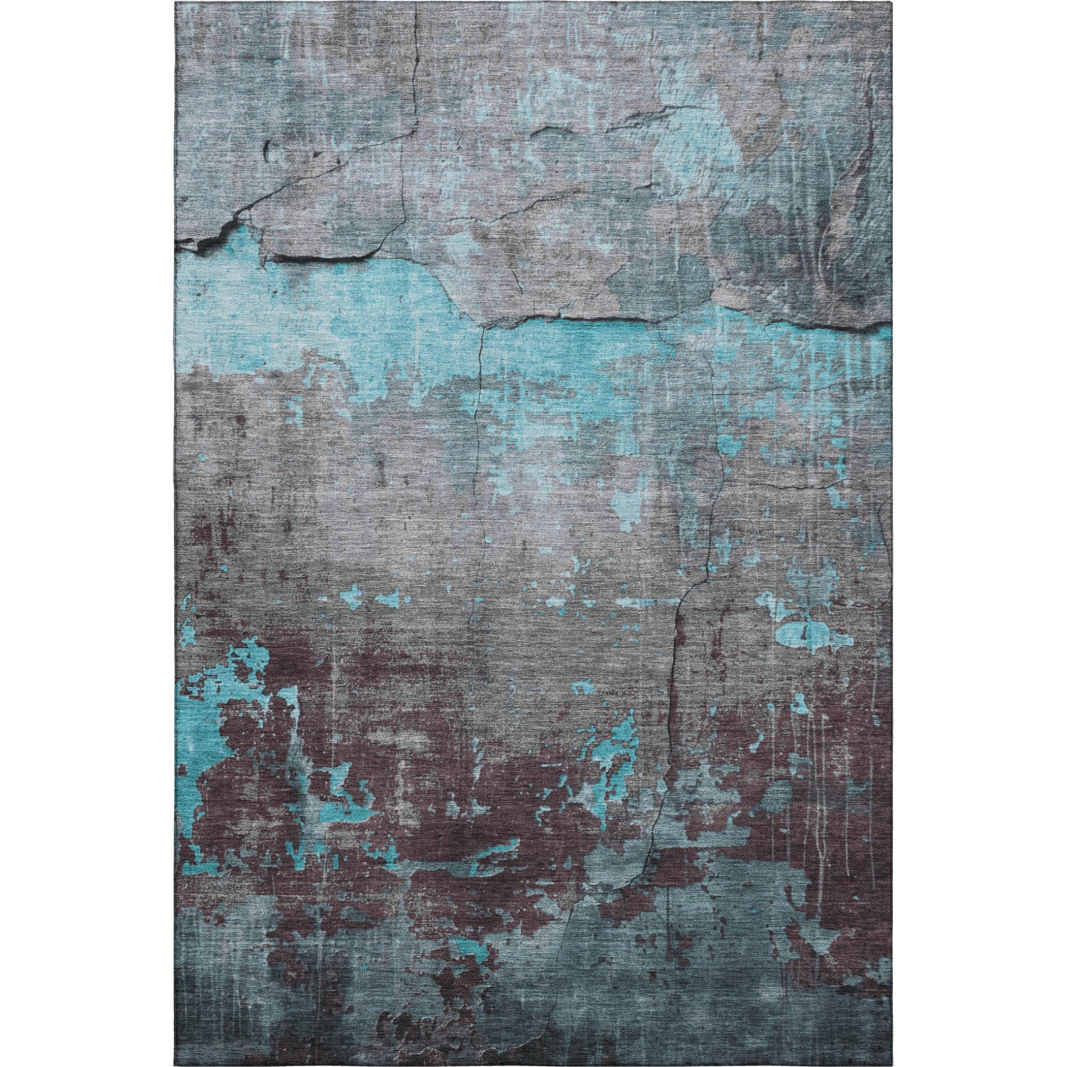 Kathmandu Machine Washable Transitional Teal Rug 2'6" x 3'10" #shape_Rectangle