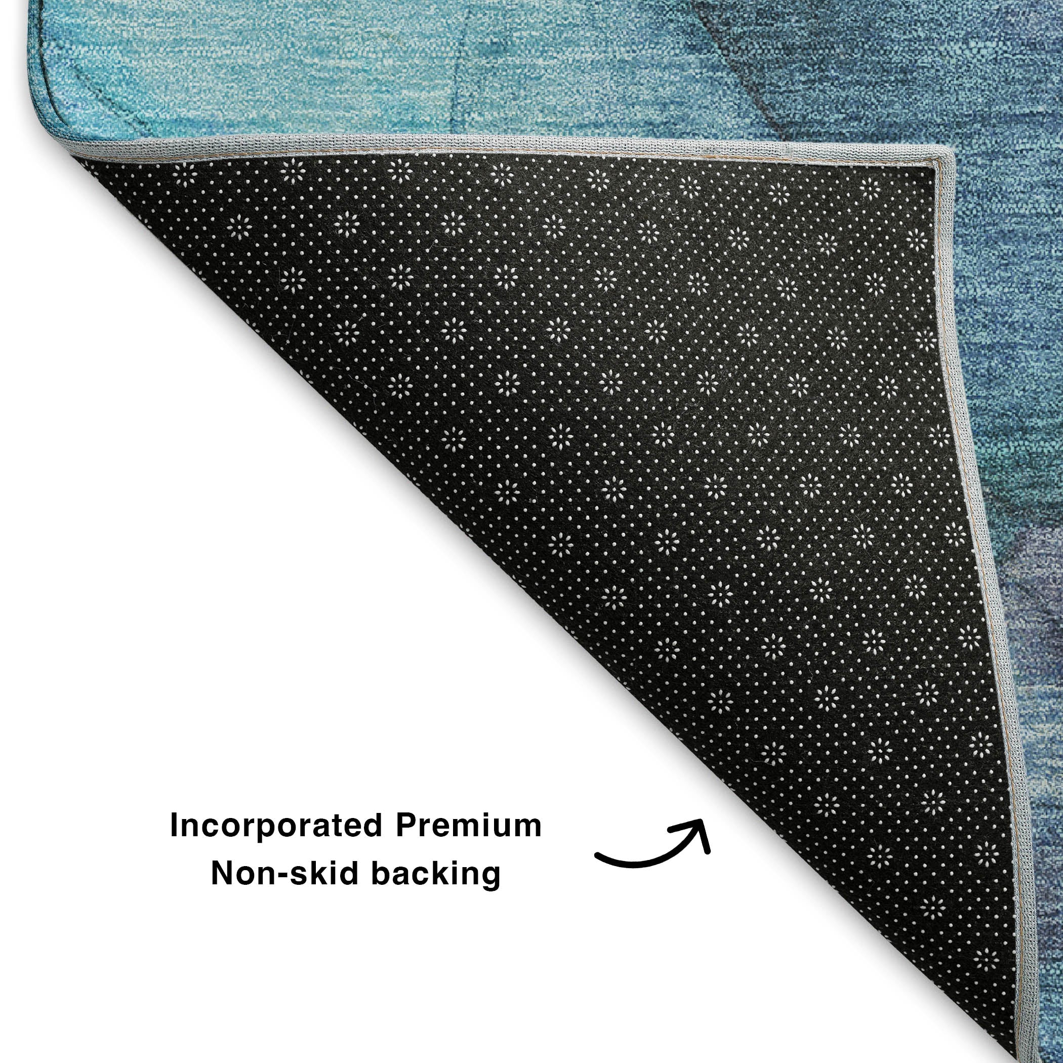 Antigua Machine Washable Transitional Blue Rug 1'8" x 2'6" #shape_Rectangle