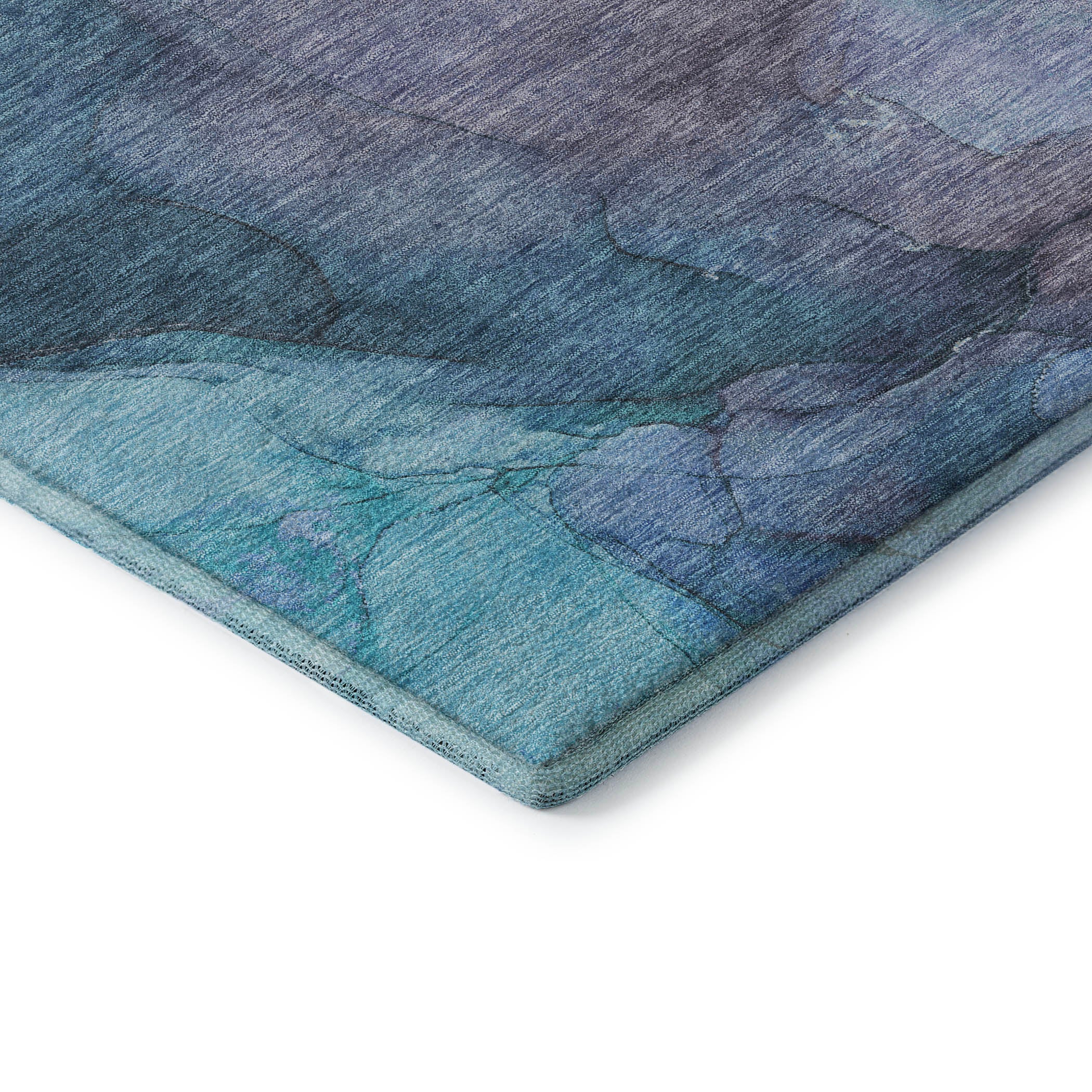 Antigua Machine Washable Transitional Blue Rug 1'8" x 2'6" #shape_Rectangle