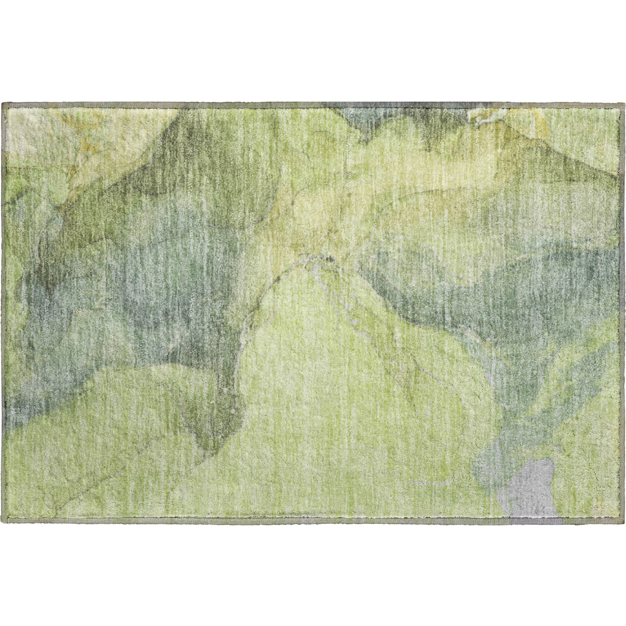 Antigua Machine Washable Transitional Green Rug 1'8" x 2'6" #shape_Rectangle