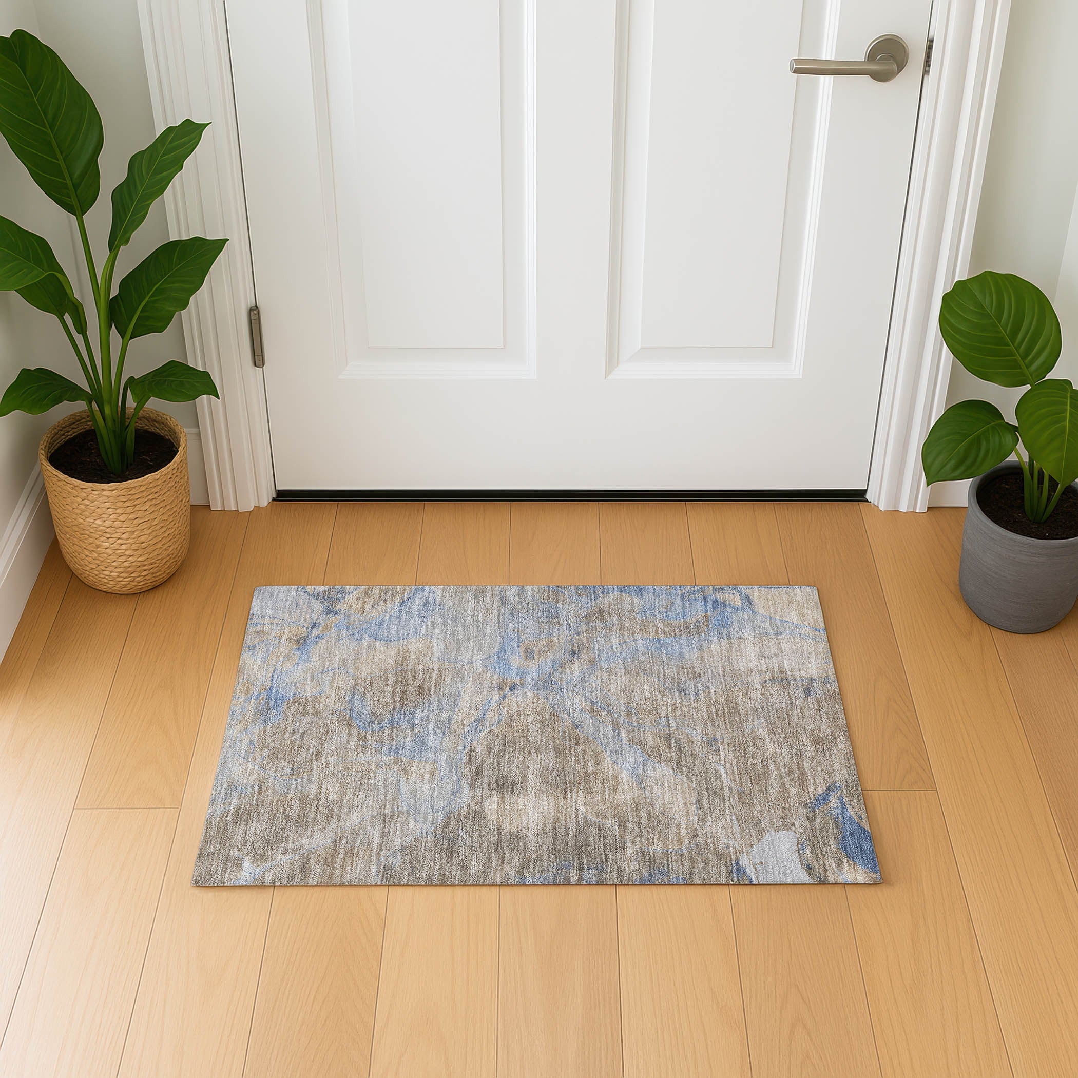 Antigua Machine Washable Transitional Taupe Brown Rug 1'8" x 2'6" #shape_Rectangle