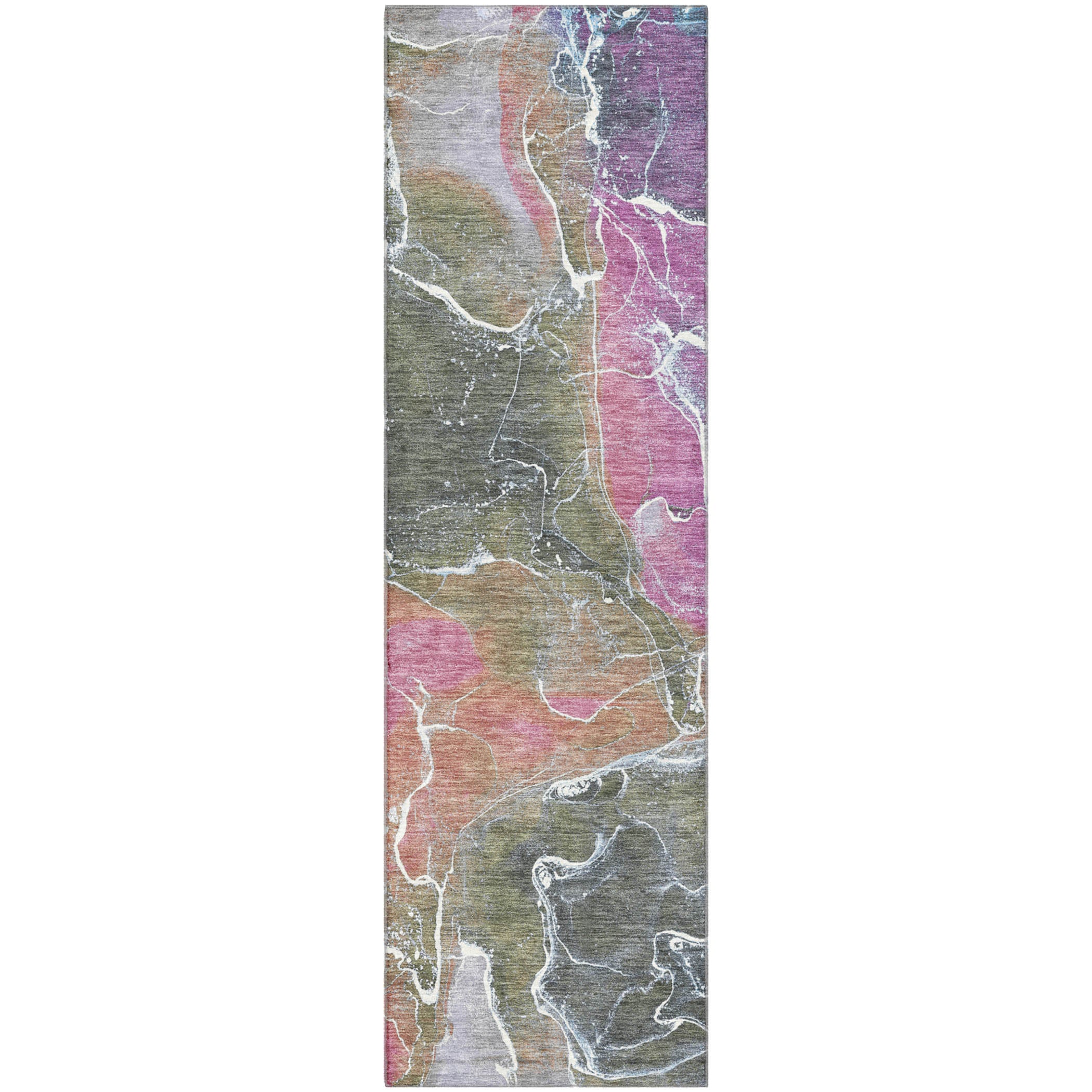 Colombo Machine Washable Transitional Brown Rug 2'3" x 7'6" #shape_Runner