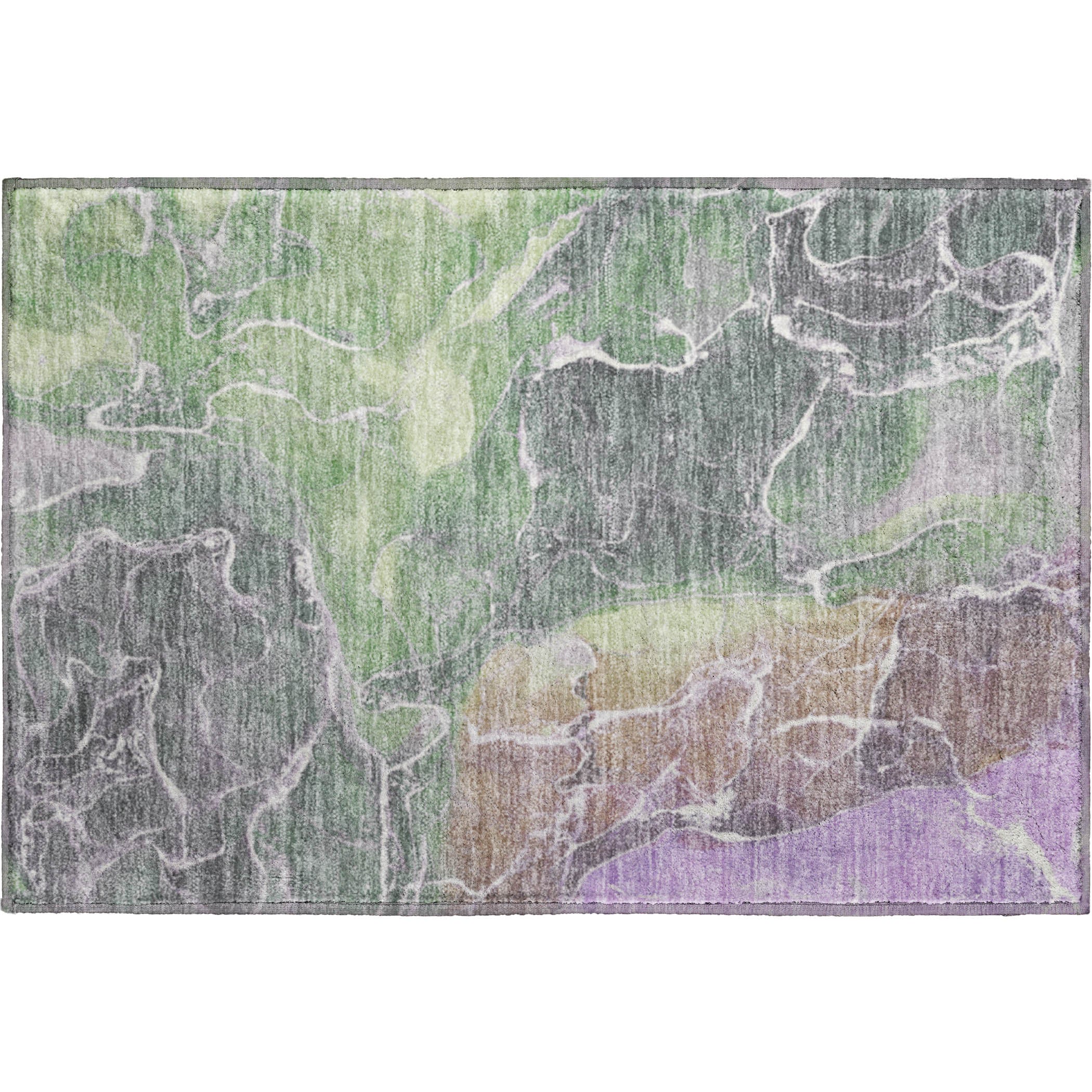 Colombo Machine Washable Transitional Green Rug 1'8" x 2'6" #shape_Rectangle