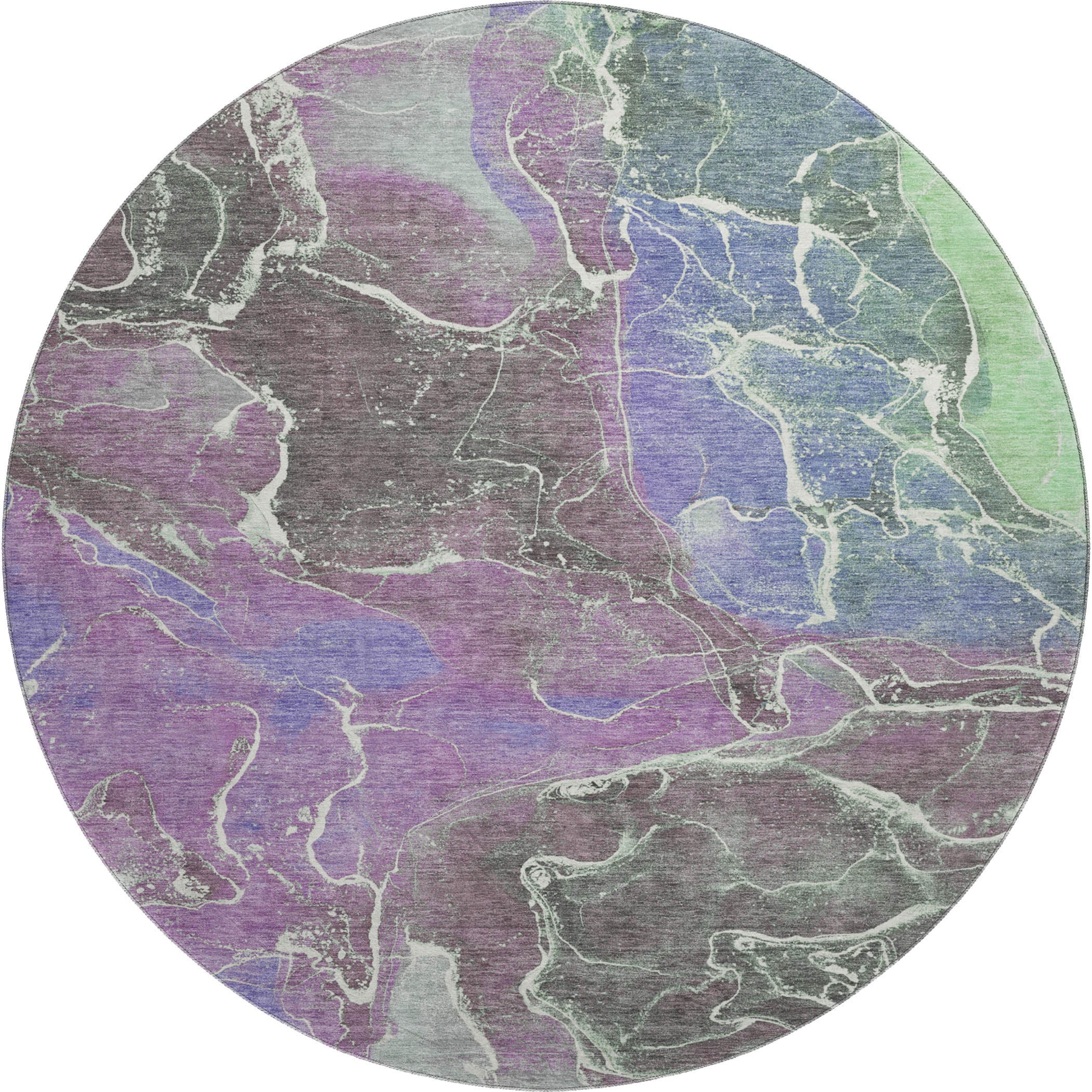 Colombo Machine Washable Transitional Purple Rug 8' x 8' #shape_Round