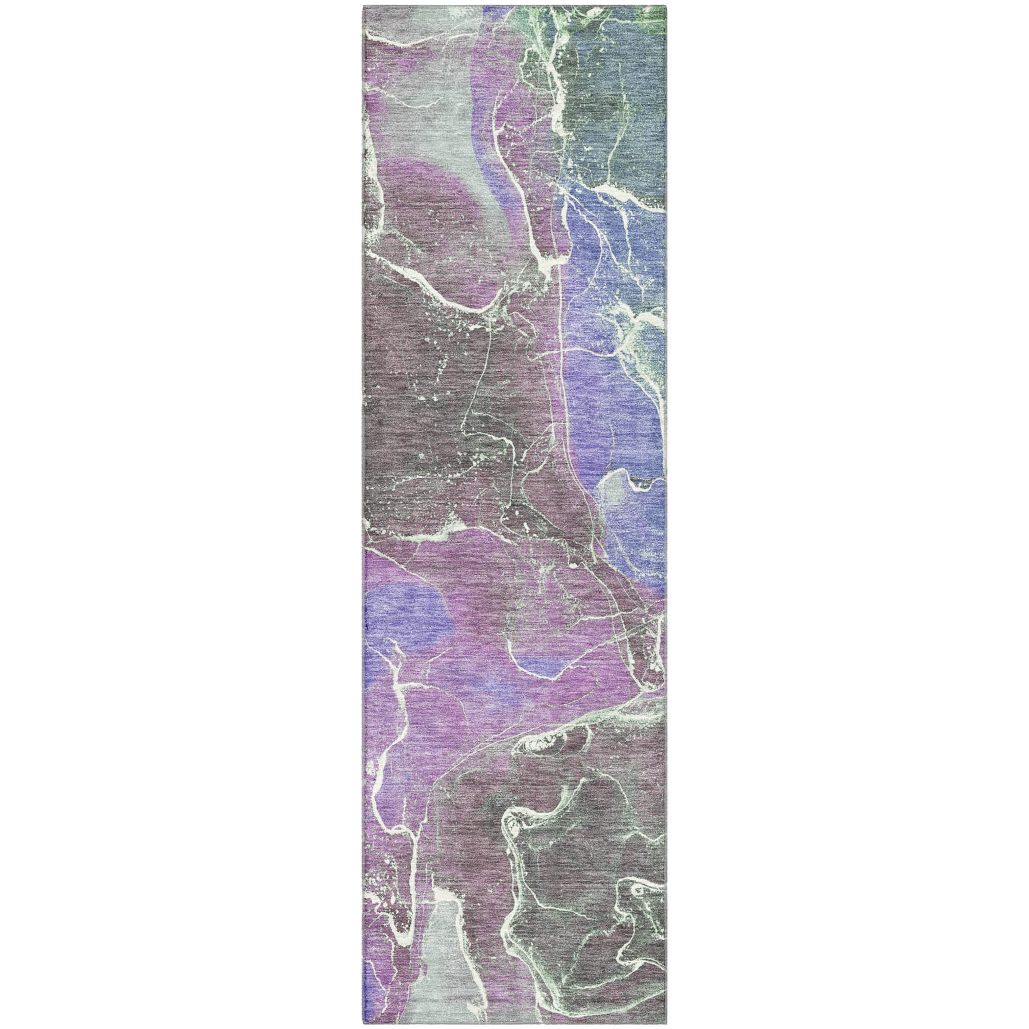 Colombo Machine Washable Transitional Purple Rug 2'3" x 7'6" #shape_Runner