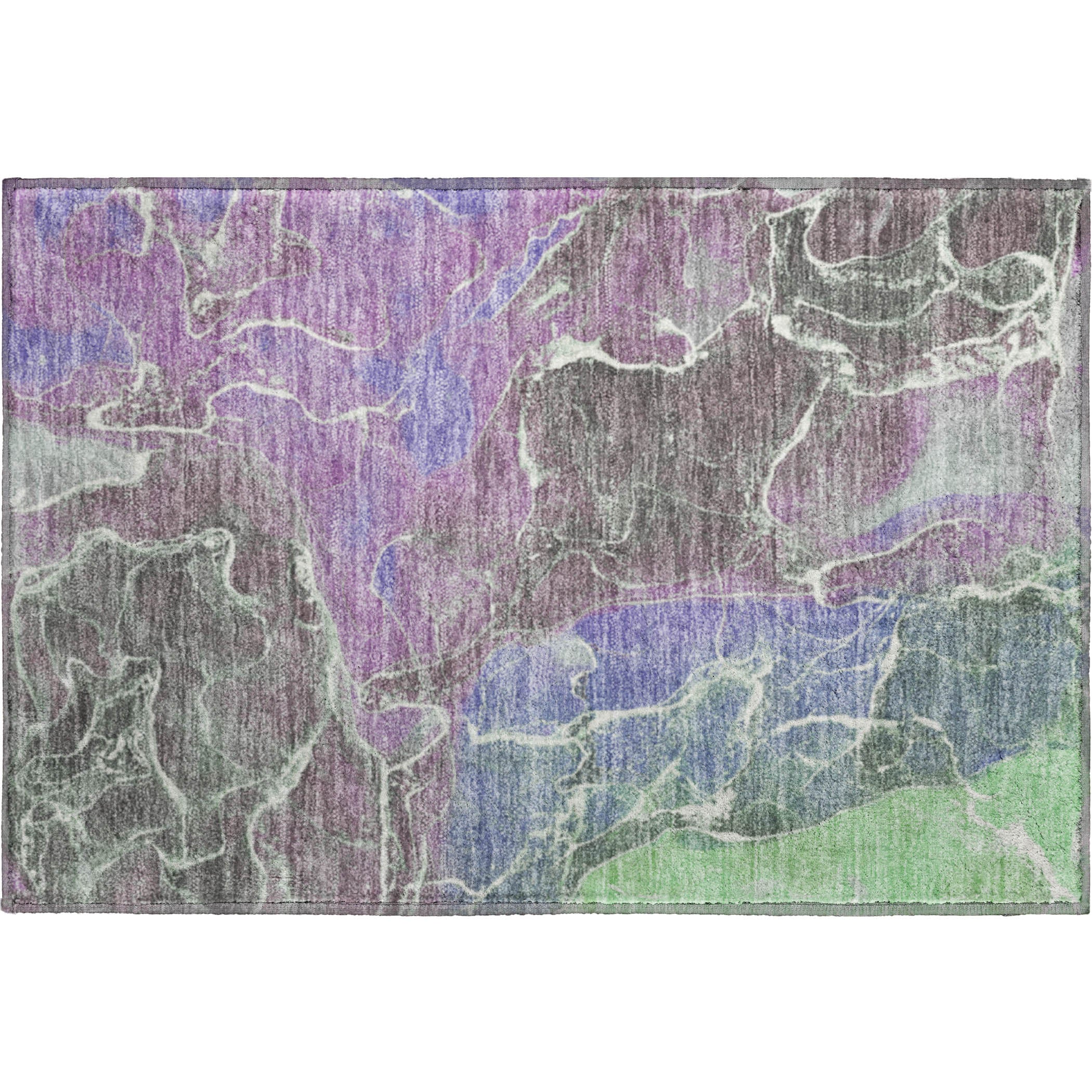 Colombo Machine Washable Transitional Purple Rug 1'8" x 2'6" #shape_Rectangle