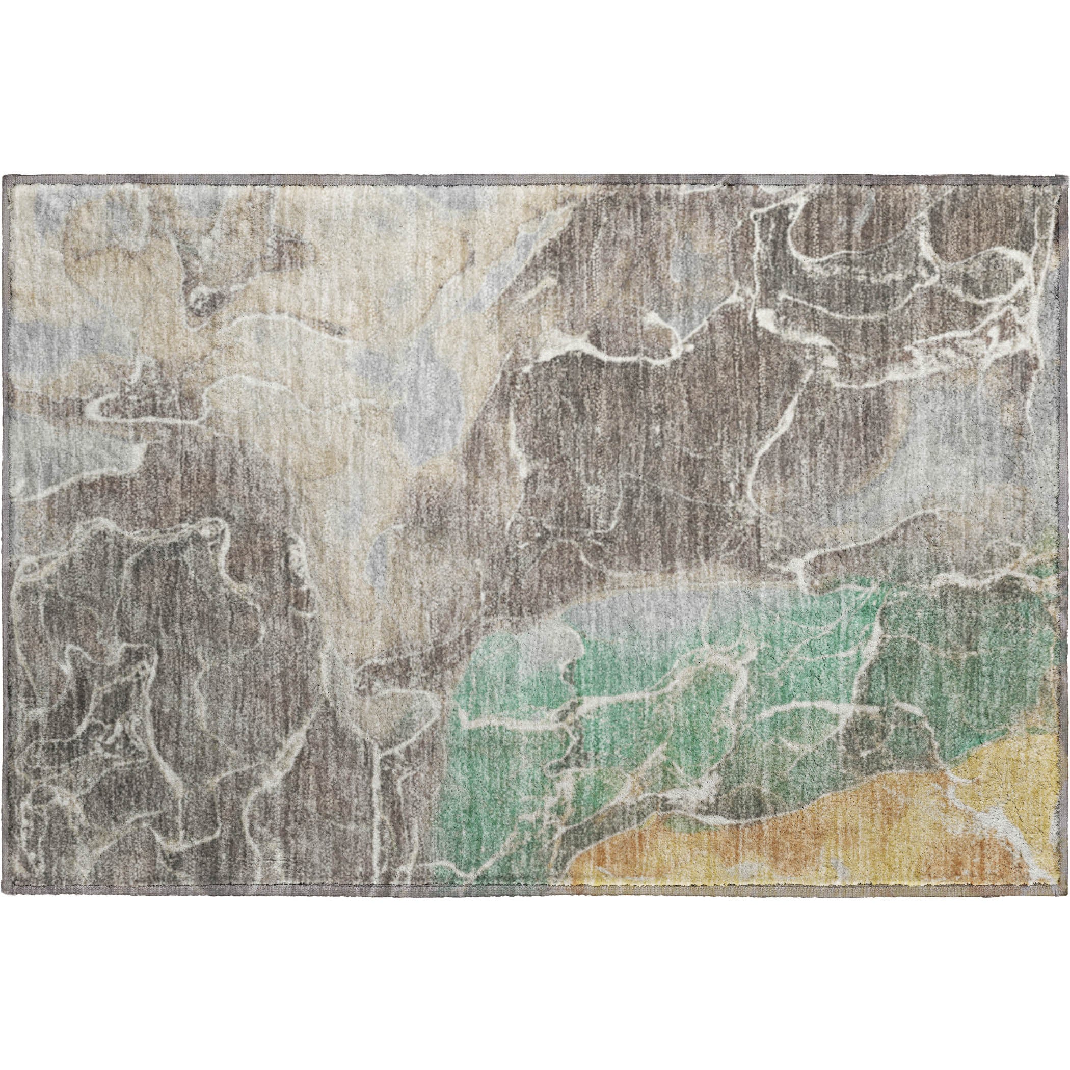 Colombo Machine Washable Transitional Taupe Brown Rug 1'8" x 2'6" #shape_Rectangle