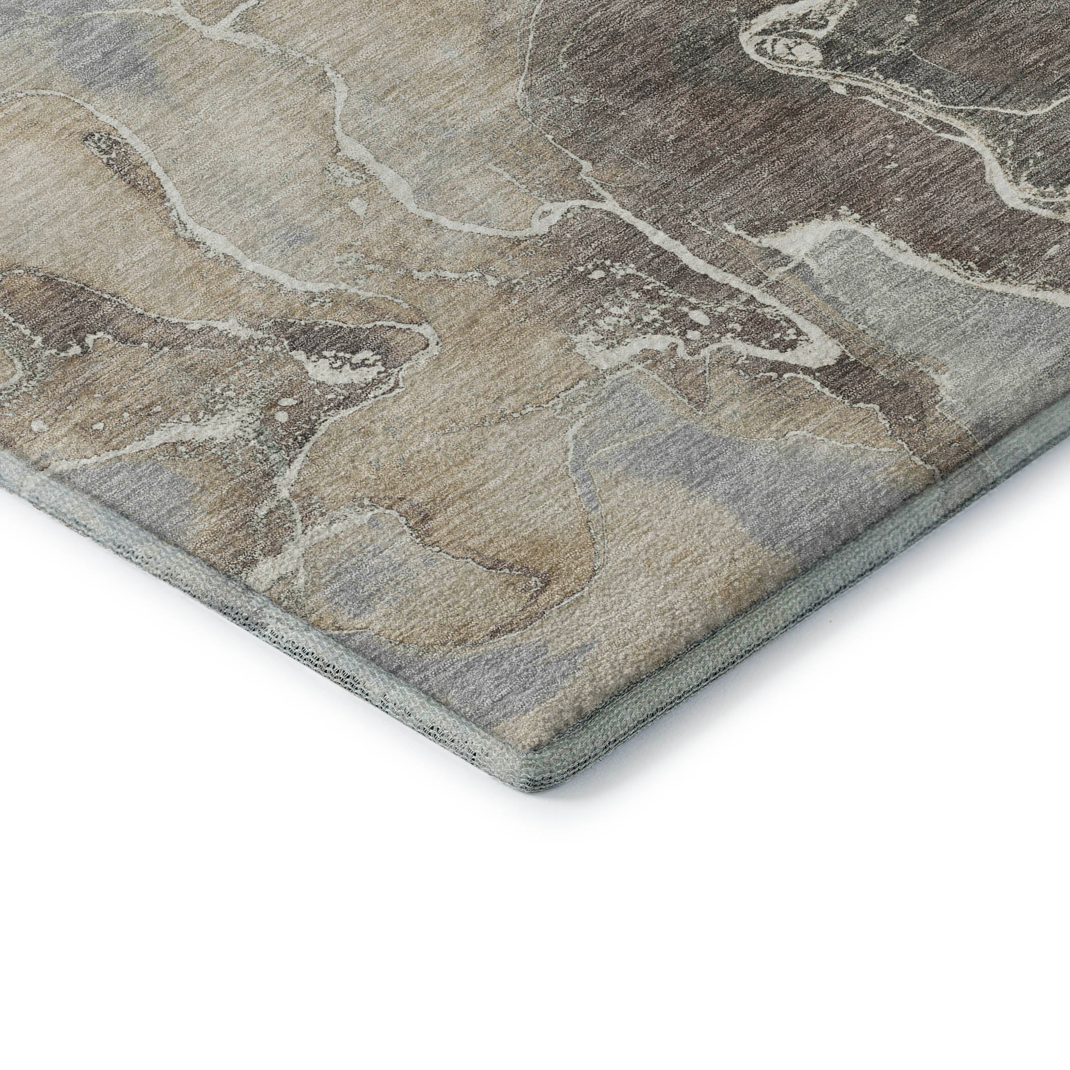Colombo Machine Washable Transitional Taupe Brown Rug 1'8" x 2'6" #shape_Rectangle