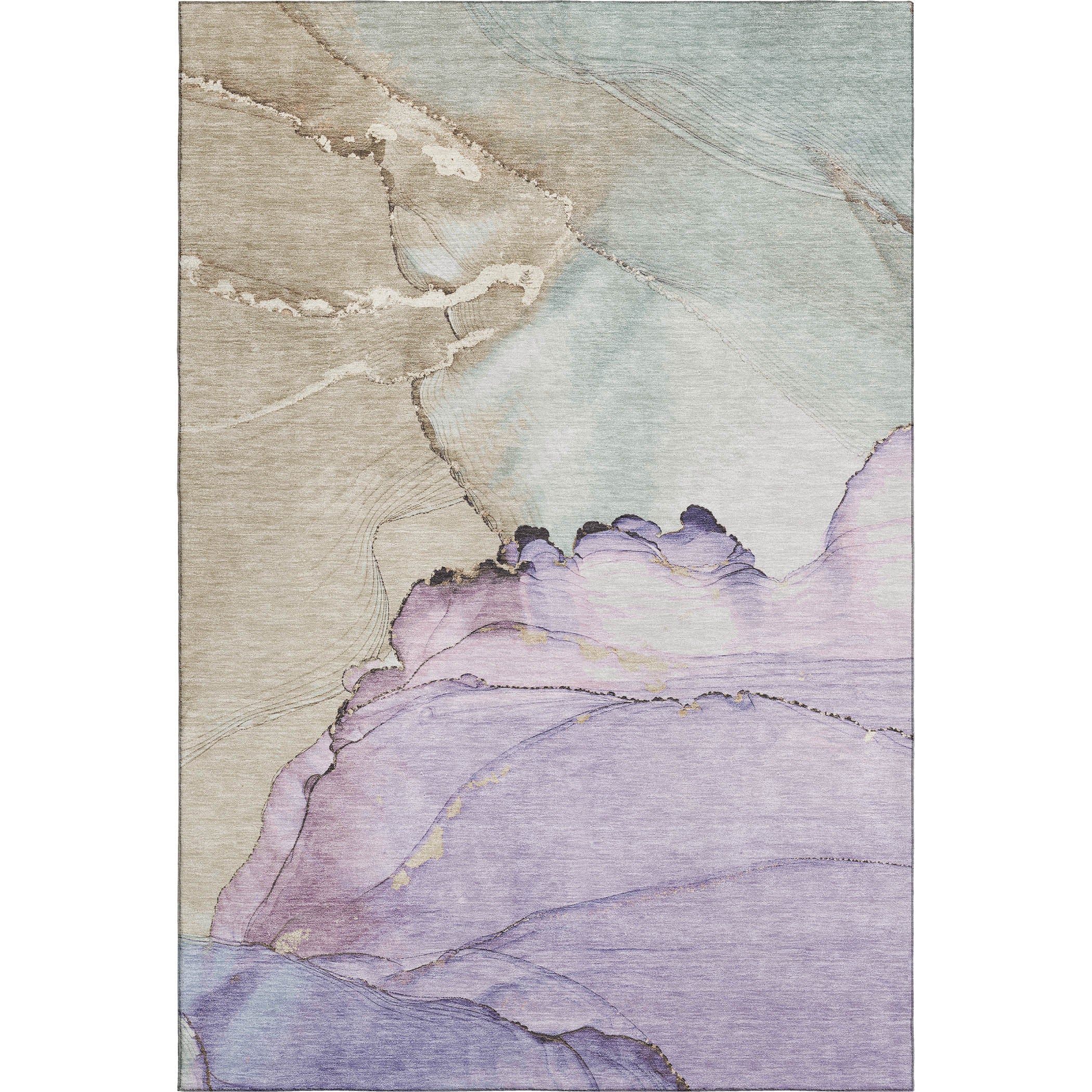Bruges Machine Washable Transitional Lavender Purple Rug 2'6" x 3'10" #shape_Rectangle