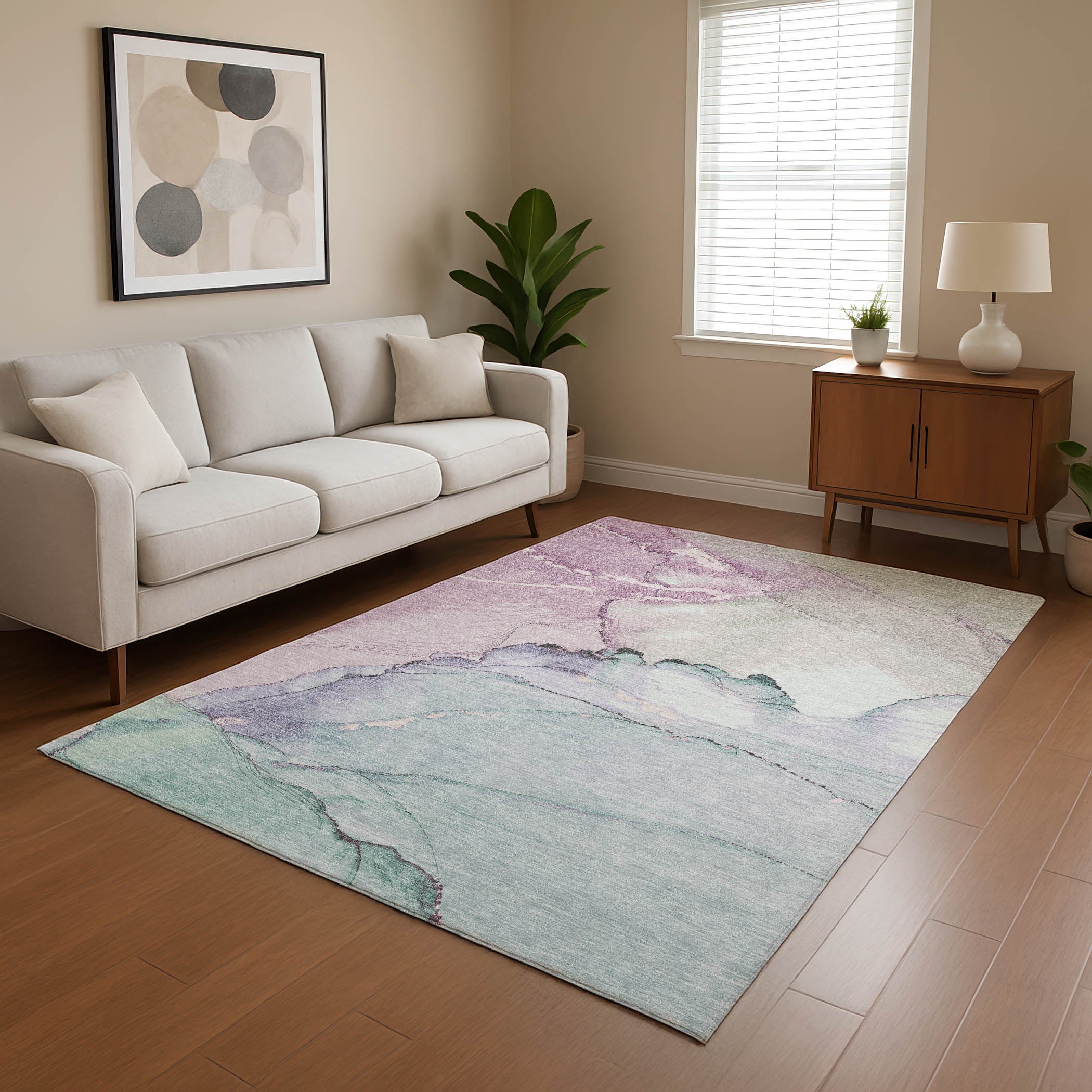 Bruges Machine Washable Transitional Seafoam Blue Rug 2'6" x 3'10" #shape_Rectangle