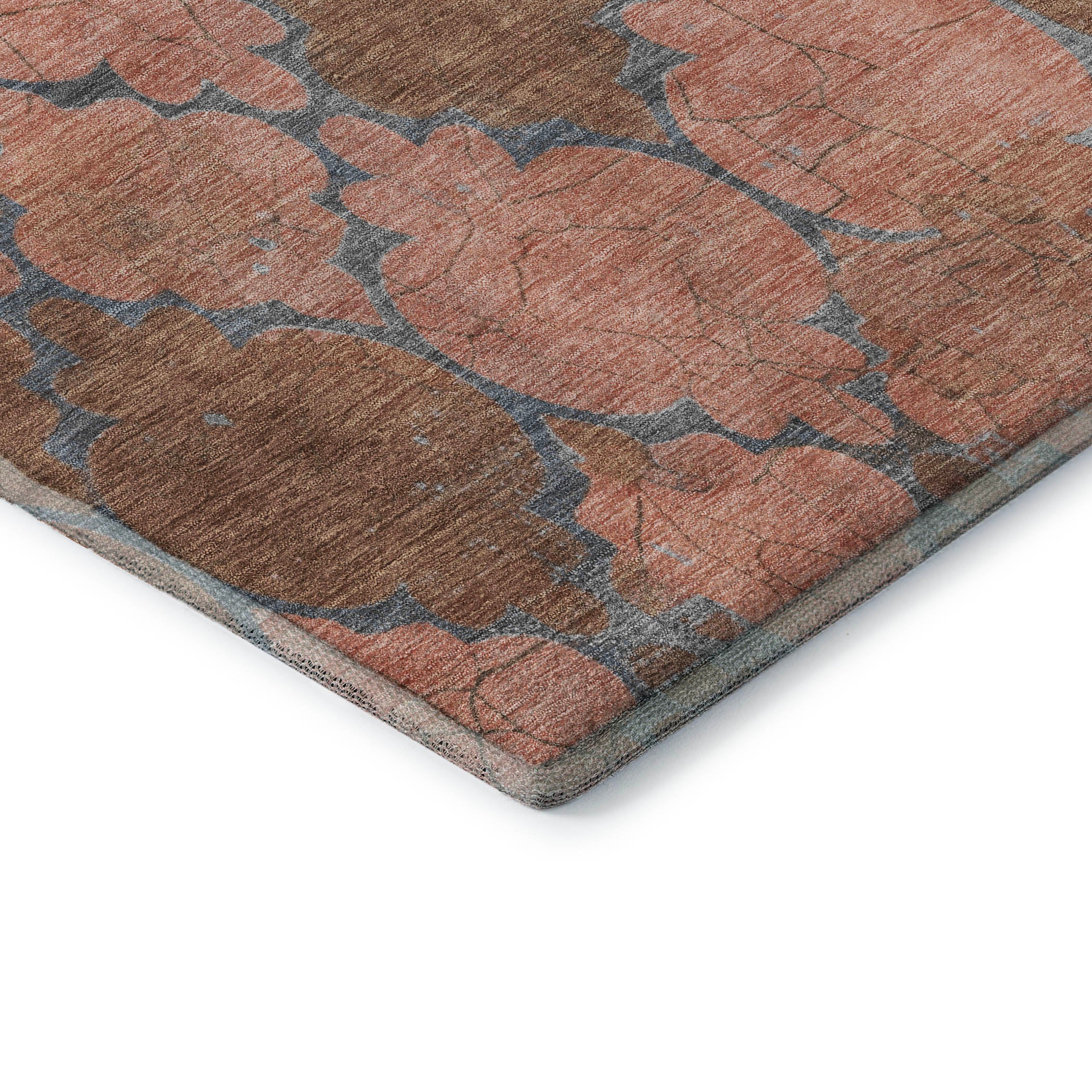 Florence Machine Washable Transitional Copper Orange Rug 1'8" x 2'6" #shape_Rectangle