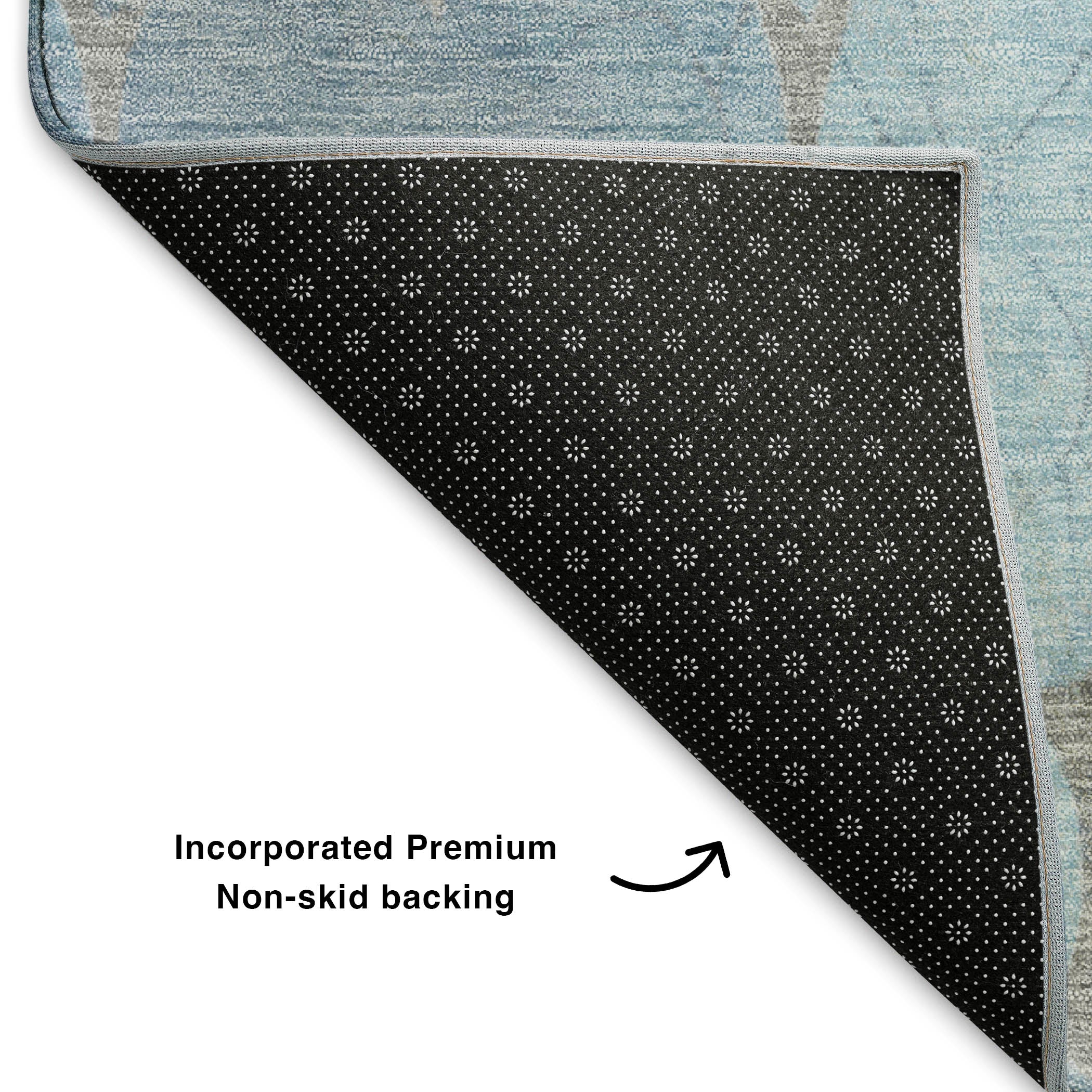 Florence Machine Washable Transitional Denim Blue Rug 1'8" x 2'6" #shape_Rectangle