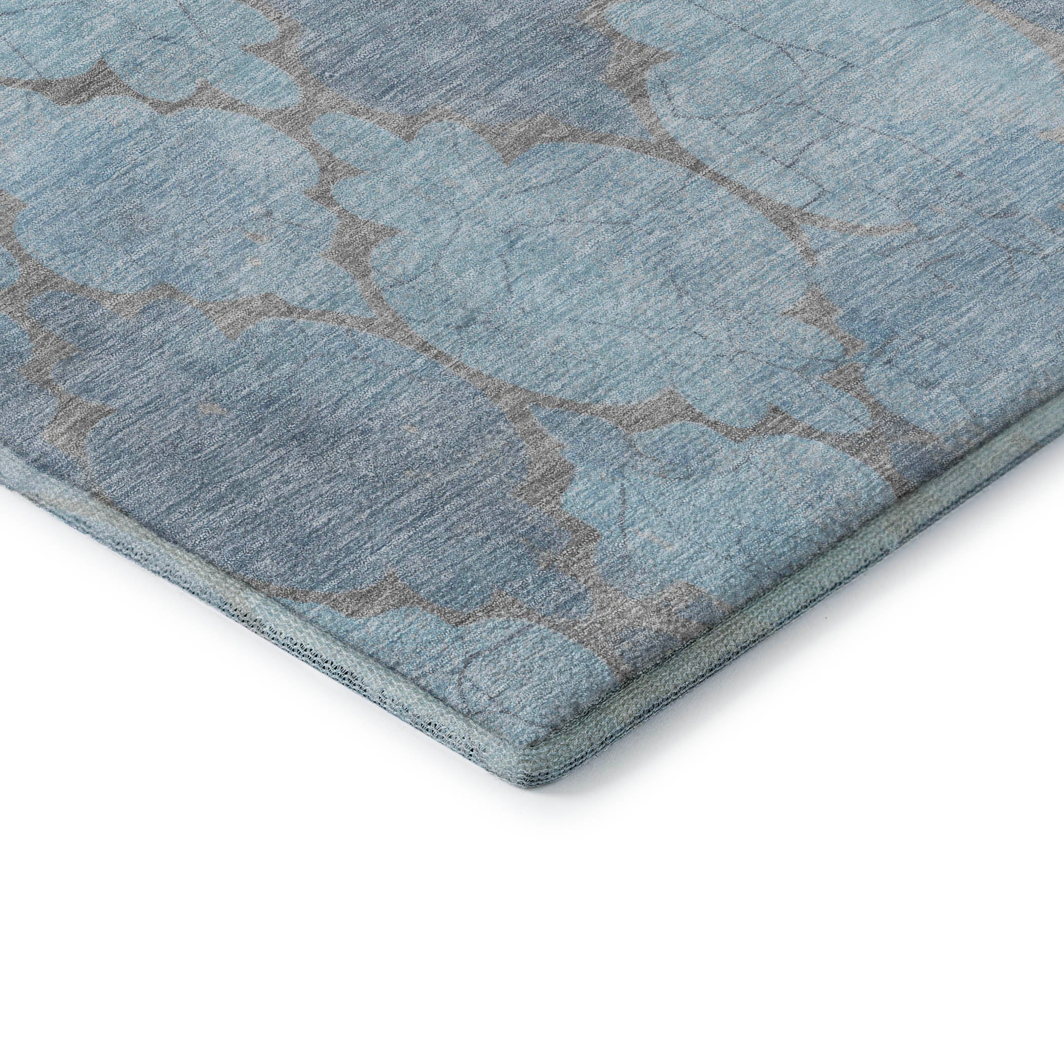 Florence Machine Washable Transitional Denim Blue Rug 1'8" x 2'6" #shape_Rectangle