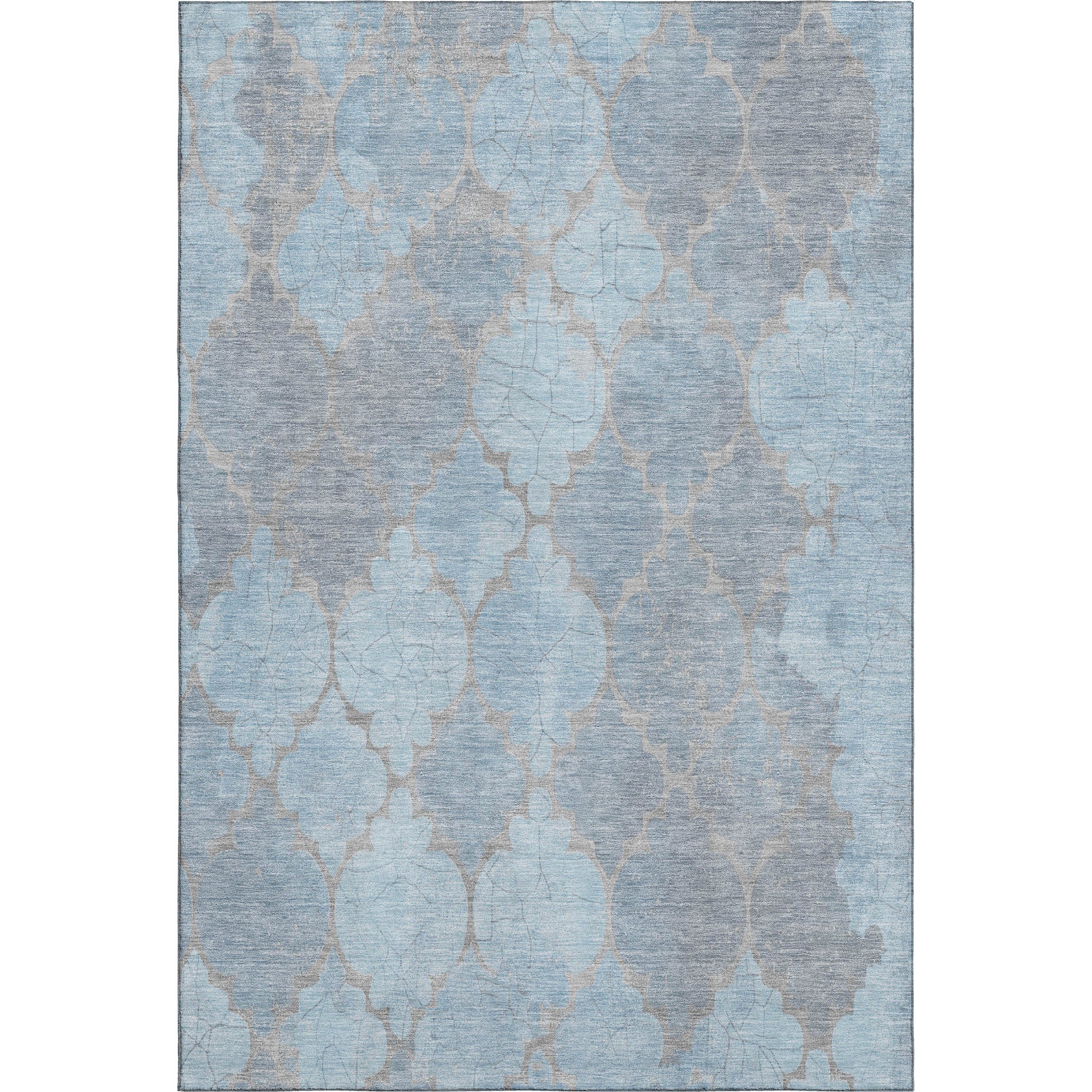 Florence Machine Washable Transitional Denim Blue Rug 2'6" x 3'10" #shape_Rectangle