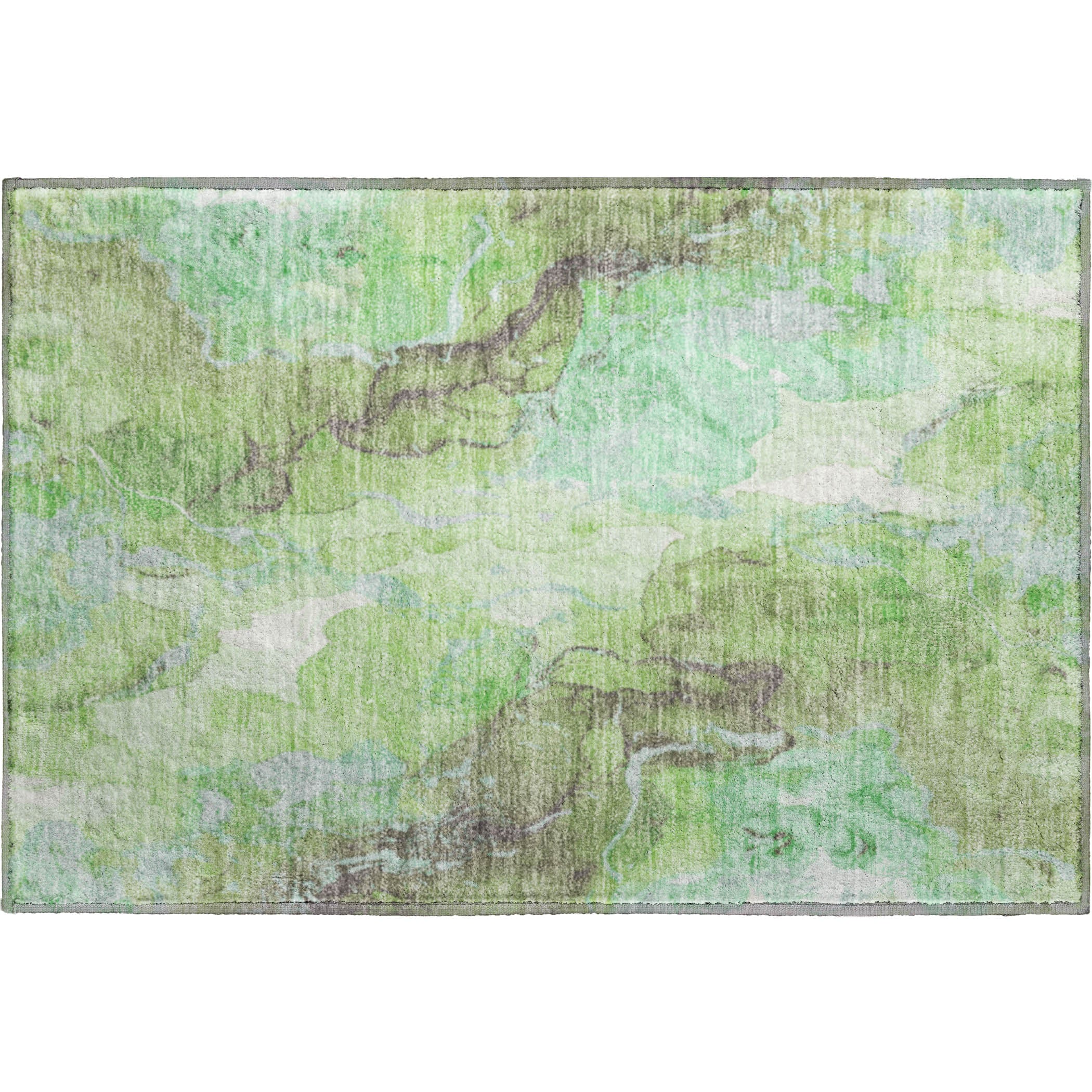 Montevideo Machine Washable Transitional Green Rug 1'8" x 2'6" #shape_Rectangle