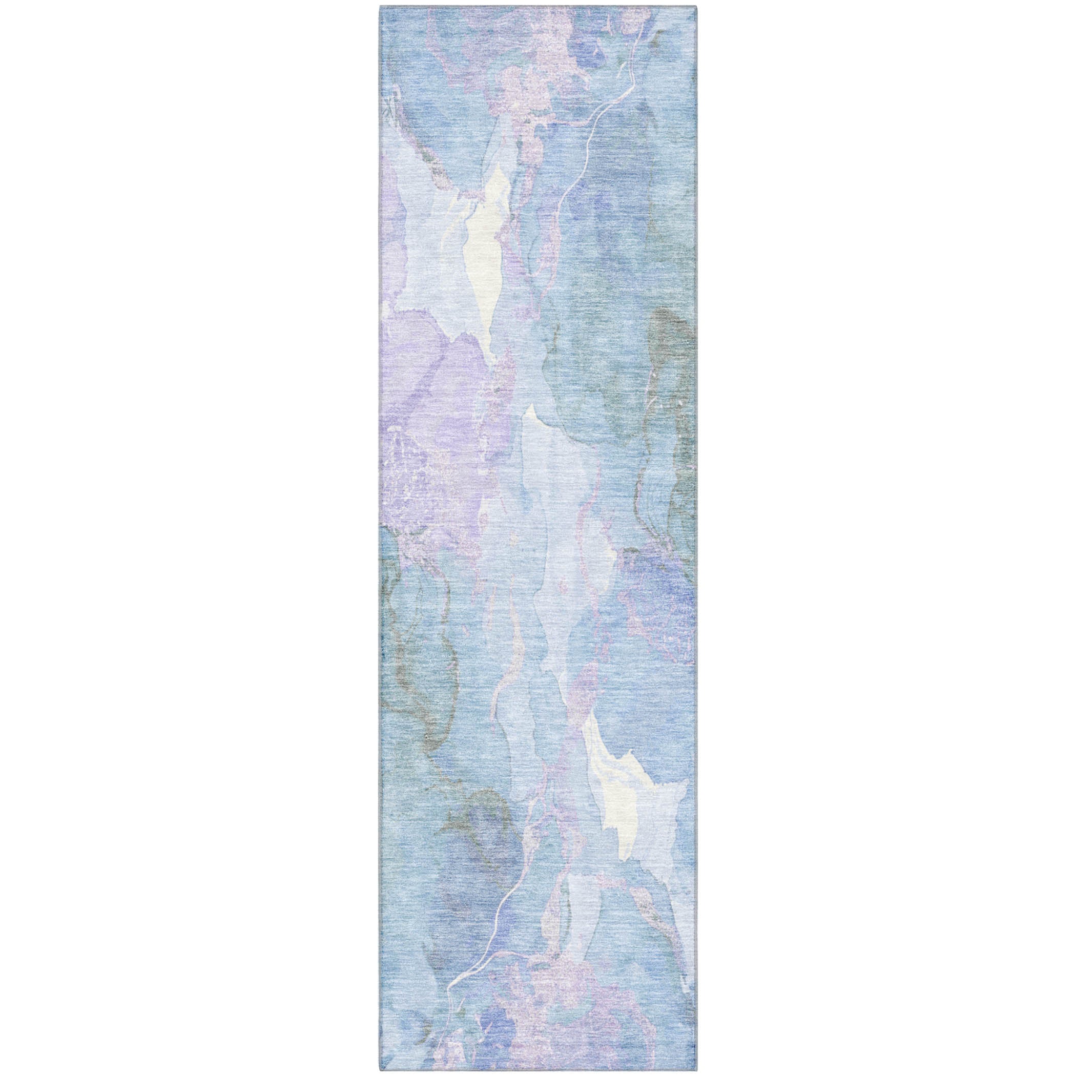 Montevideo Machine Washable Transitional Lavender Purple Rug 2'3" x 7'6" #shape_Runner