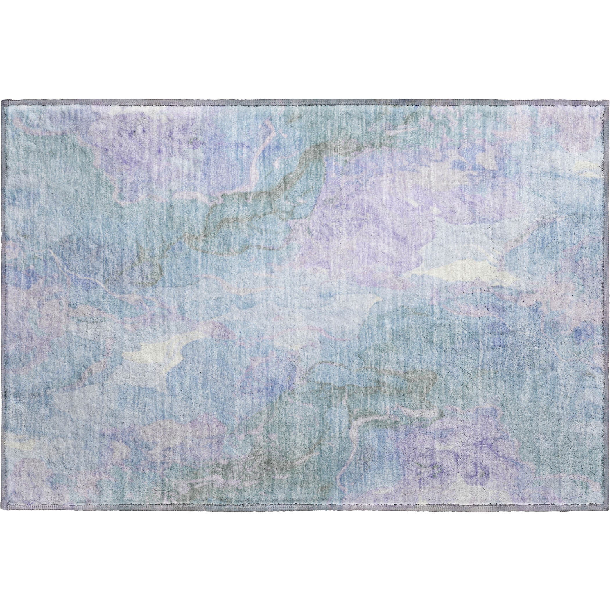 Montevideo Machine Washable Transitional Lavender Purple Rug 1'8" x 2'6" #shape_Rectangle