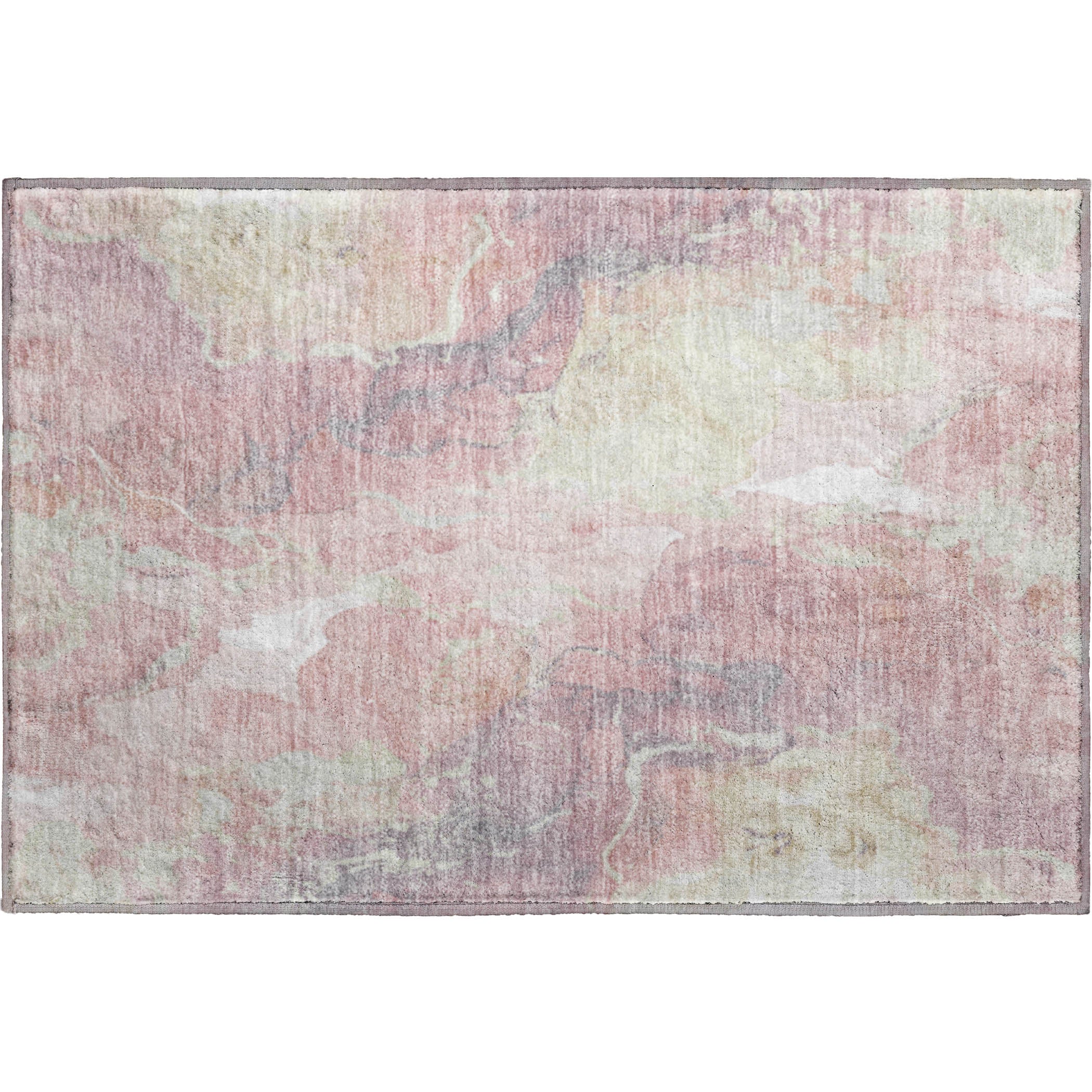 Montevideo Machine Washable Transitional Pink Rug 1'8" x 2'6" #shape_Rectangle
