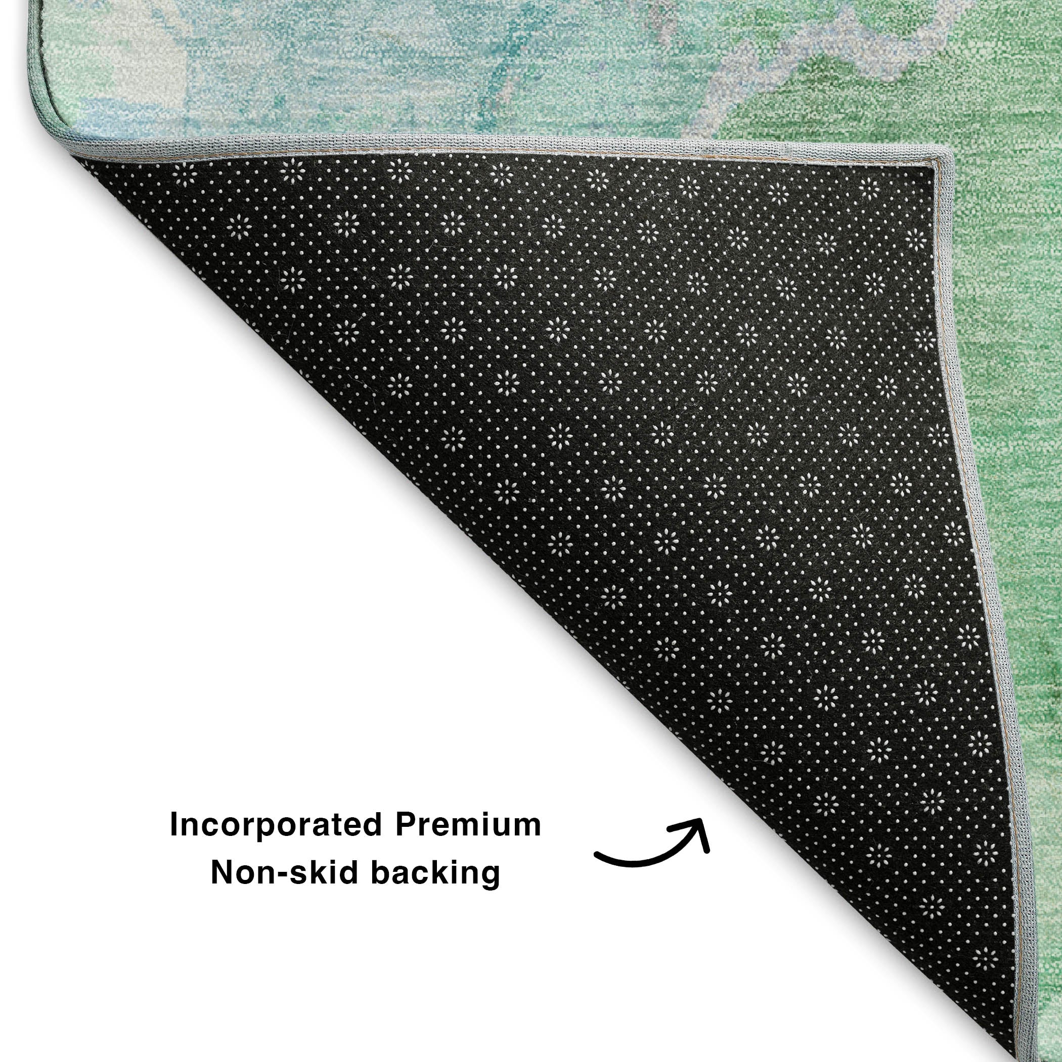 Montevideo Machine Washable Transitional Seafoam Blue Rug 1'8" x 2'6" #shape_Rectangle