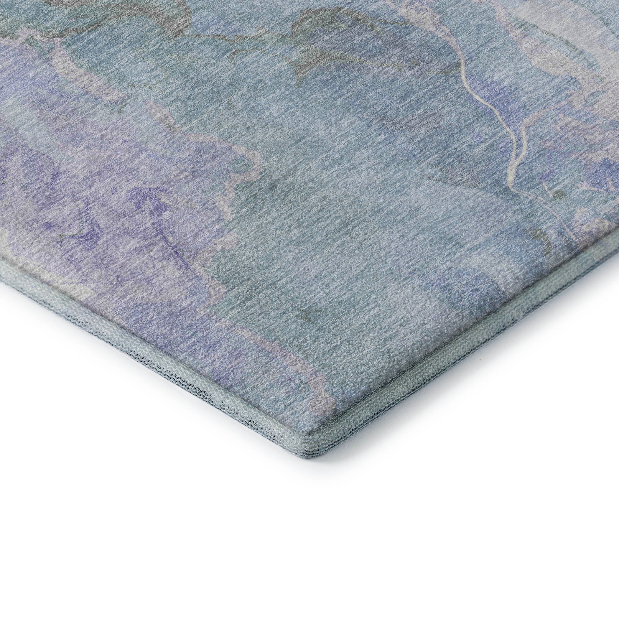 Montevideo Machine Washable Transitional Sky Blue Rug 1'8" x 2'6" #shape_Rectangle