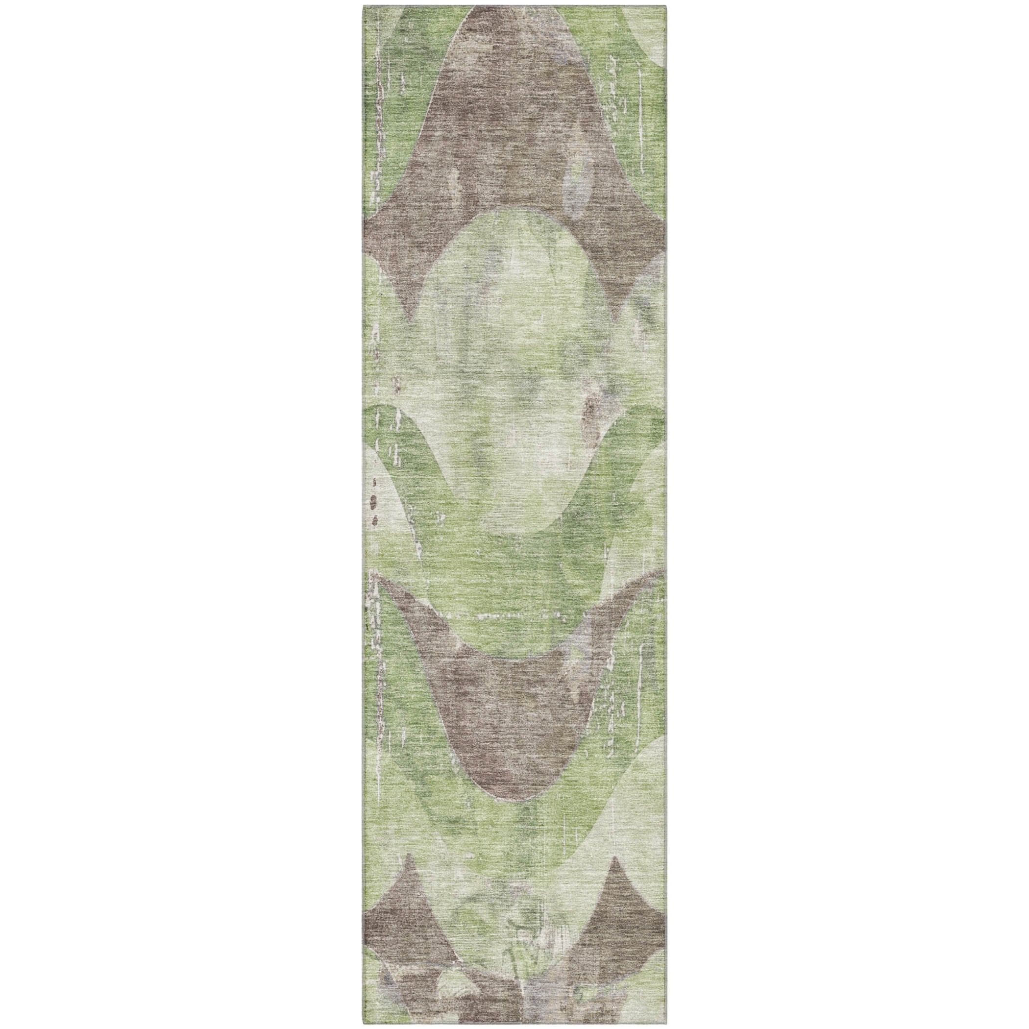 Sintra Machine Washable Transitional Aloe Green Rug 2'3" x 7'6" #shape_Runner