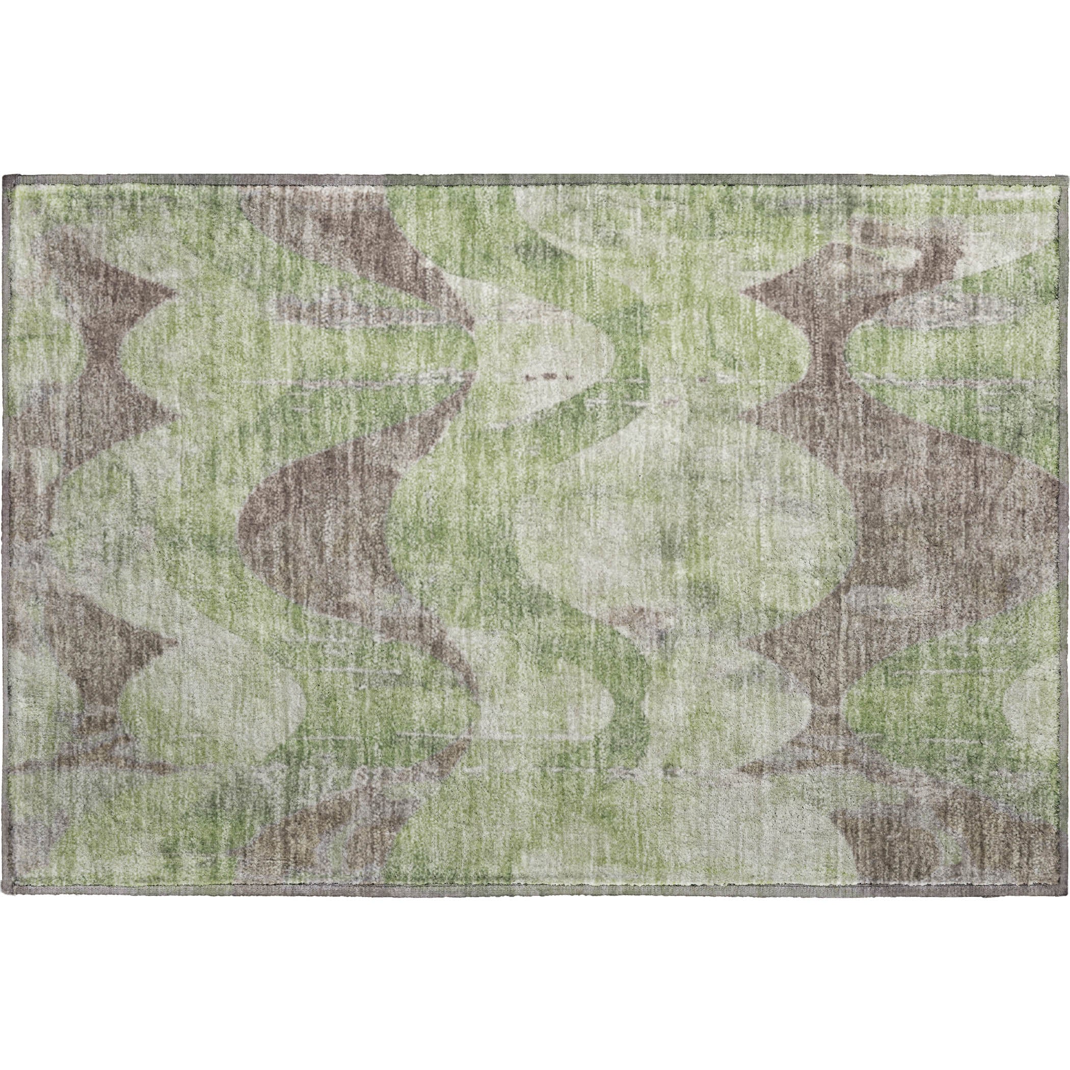 Sintra Machine Washable Transitional Aloe Green Rug 1'8" x 2'6" #shape_Rectangle