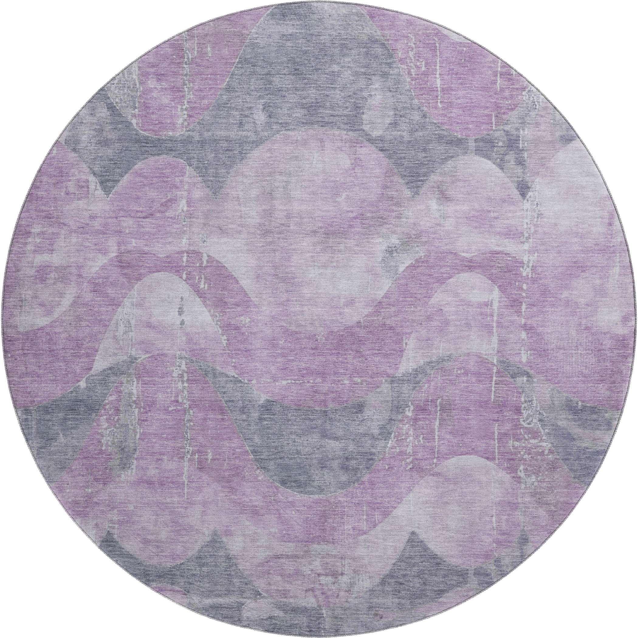 Sintra Machine Washable Transitional Lavender Purple Rug 8' x 8' #shape_Round