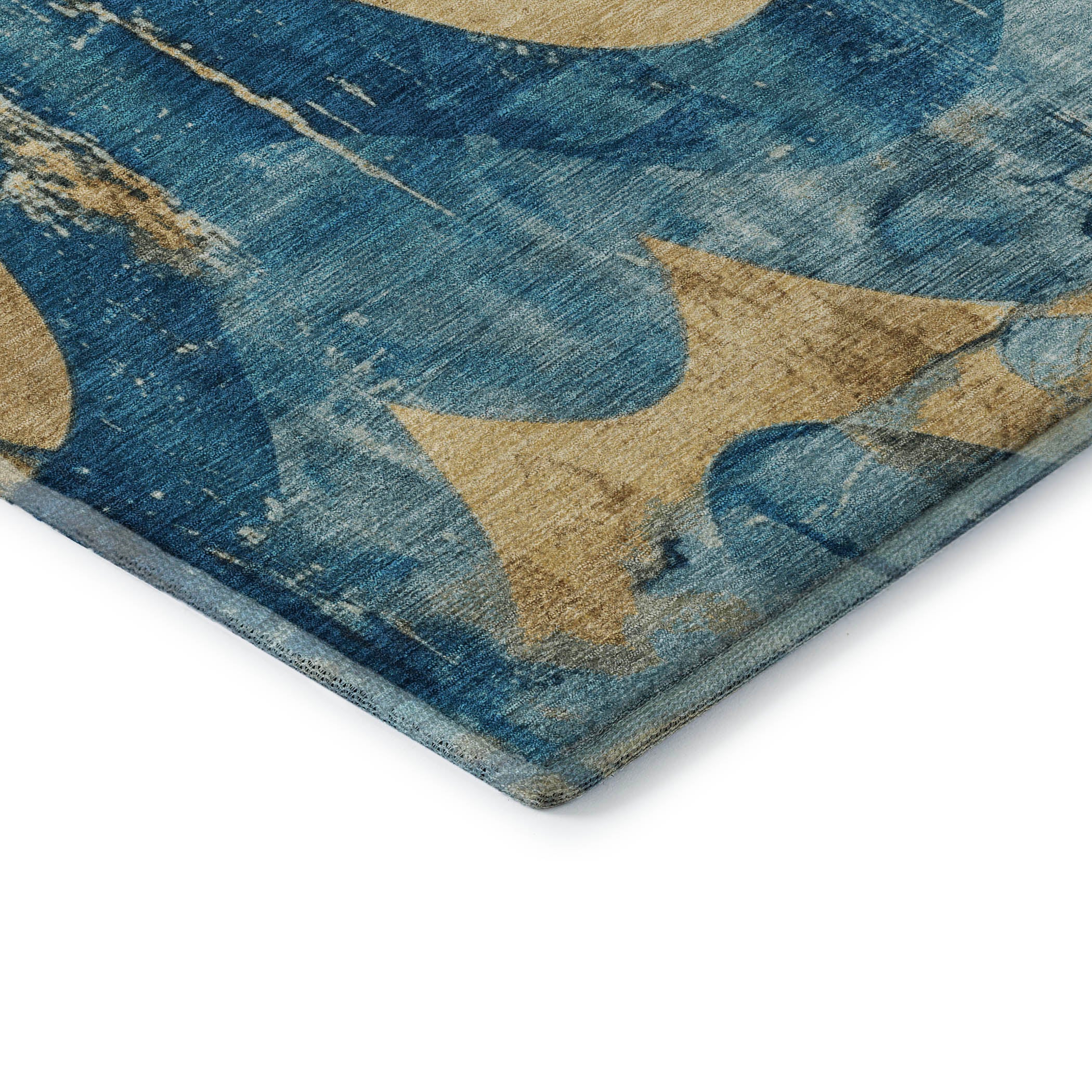 Sintra Machine Washable Transitional Teal Rug 1'8" x 2'6" #shape_Rectangle