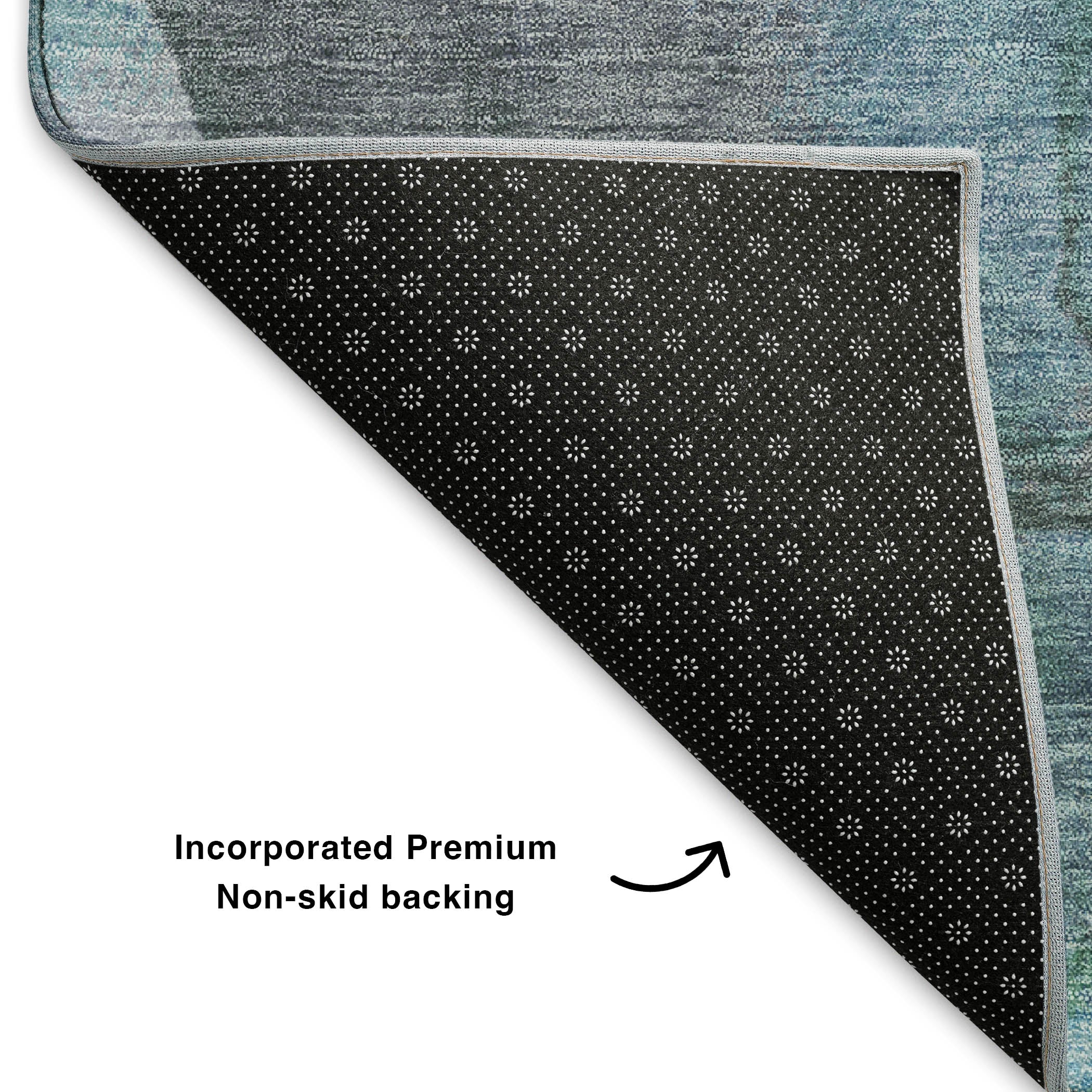 Lima Machine Washable Transitional Blue Rug 1'8" x 2'6" #shape_Rectangle