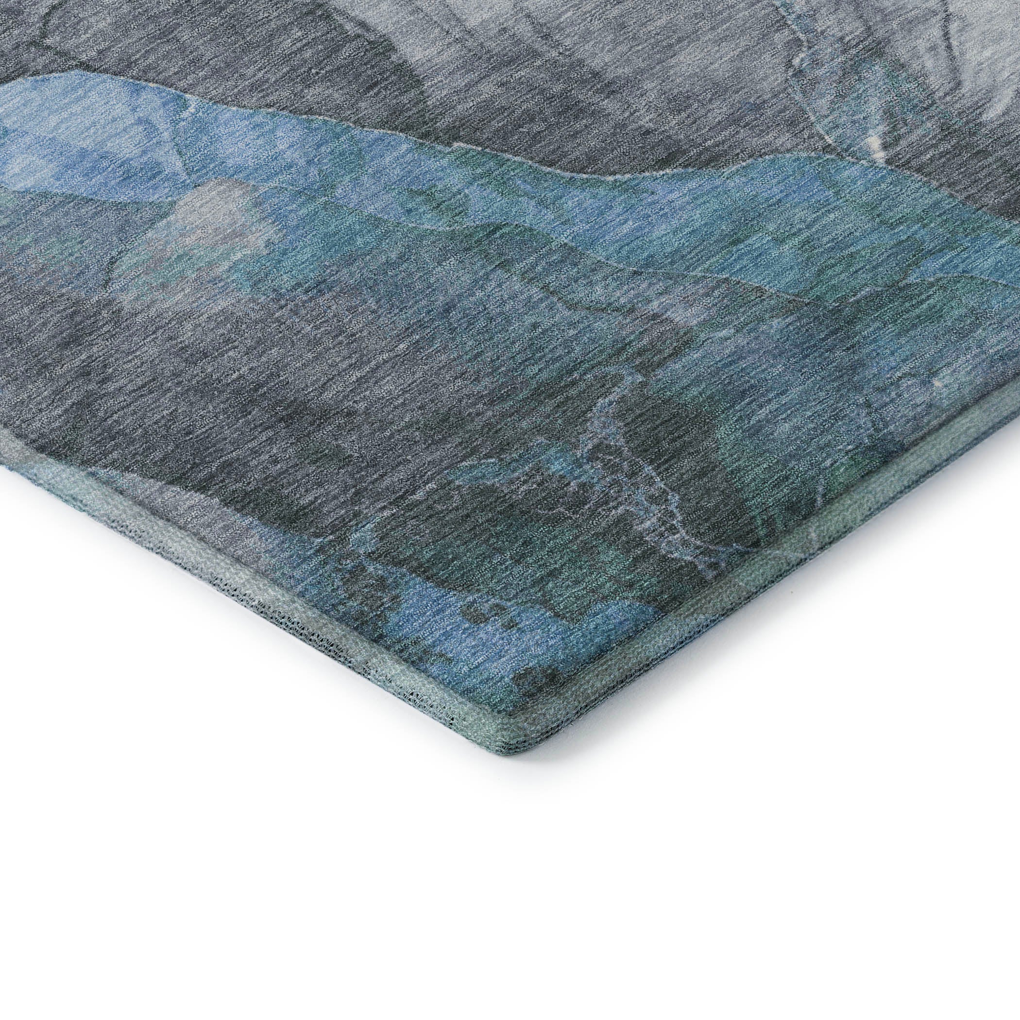 Lima Machine Washable Transitional Blue Rug 1'8" x 2'6" #shape_Rectangle