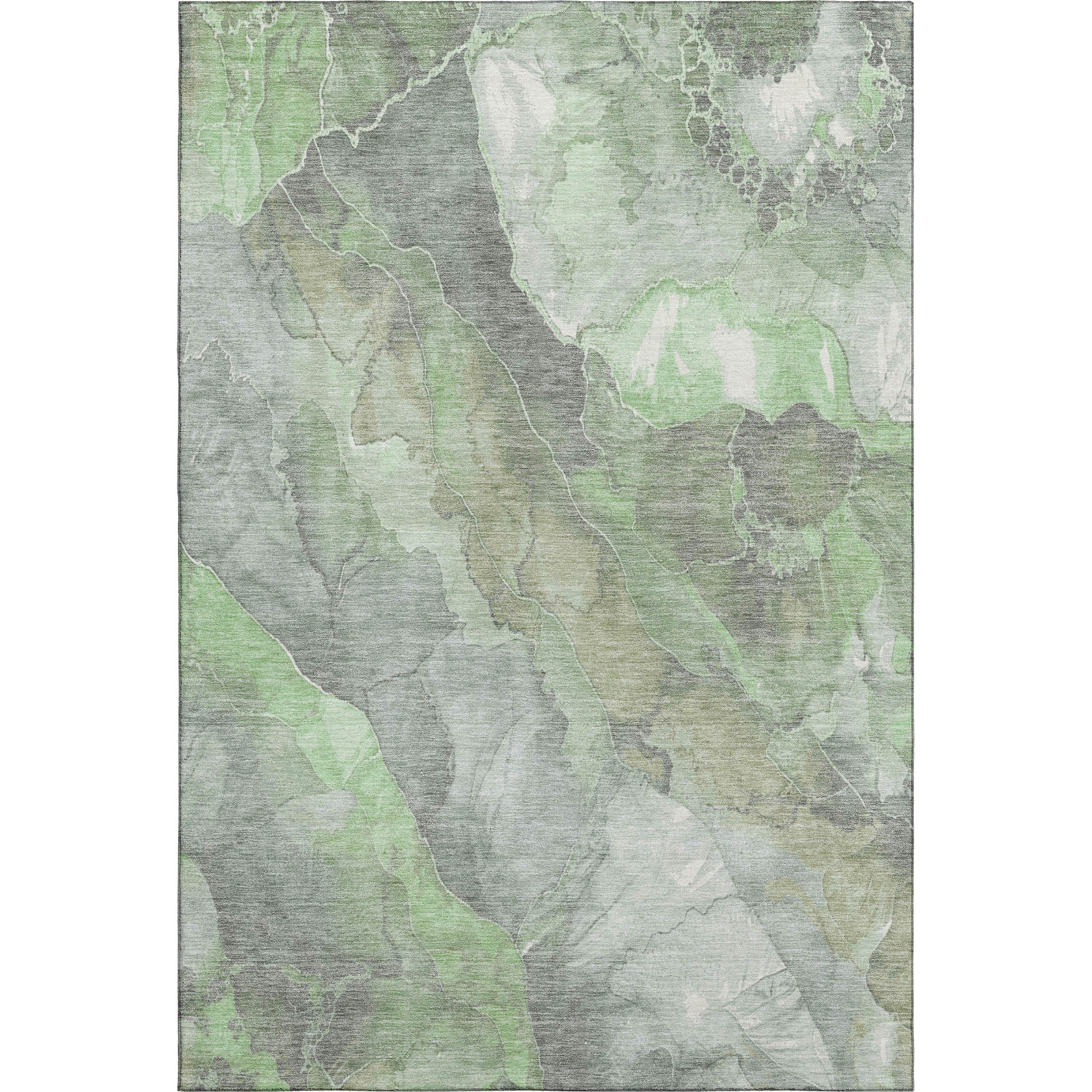 Lima Machine Washable Transitional Green Rug 2'6" x 3'10" #shape_Rectangle