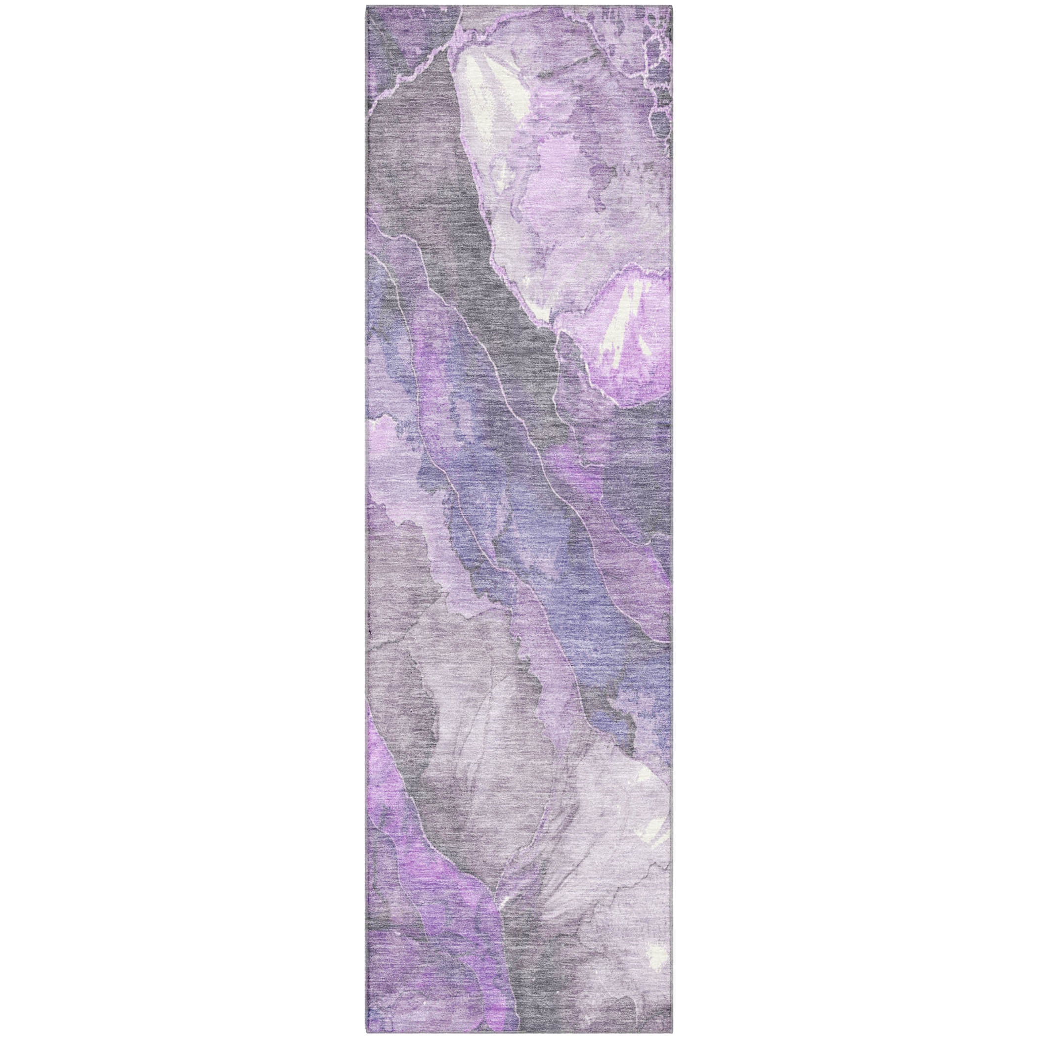 Lima Machine Washable Transitional Purple Rug 2'3" x 7'6" #shape_Runner