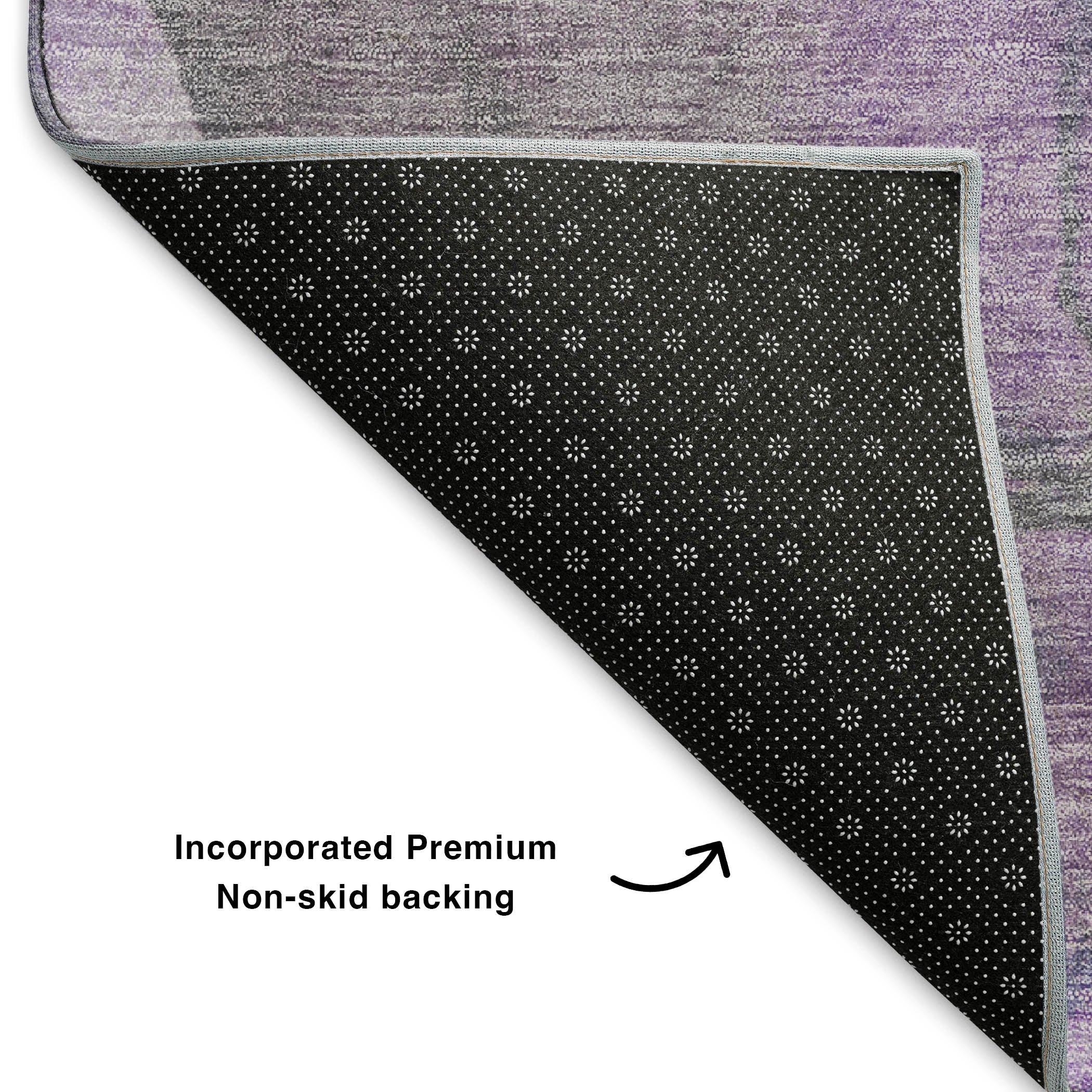 Lima Machine Washable Transitional Purple Rug 1'8" x 2'6" #shape_Rectangle