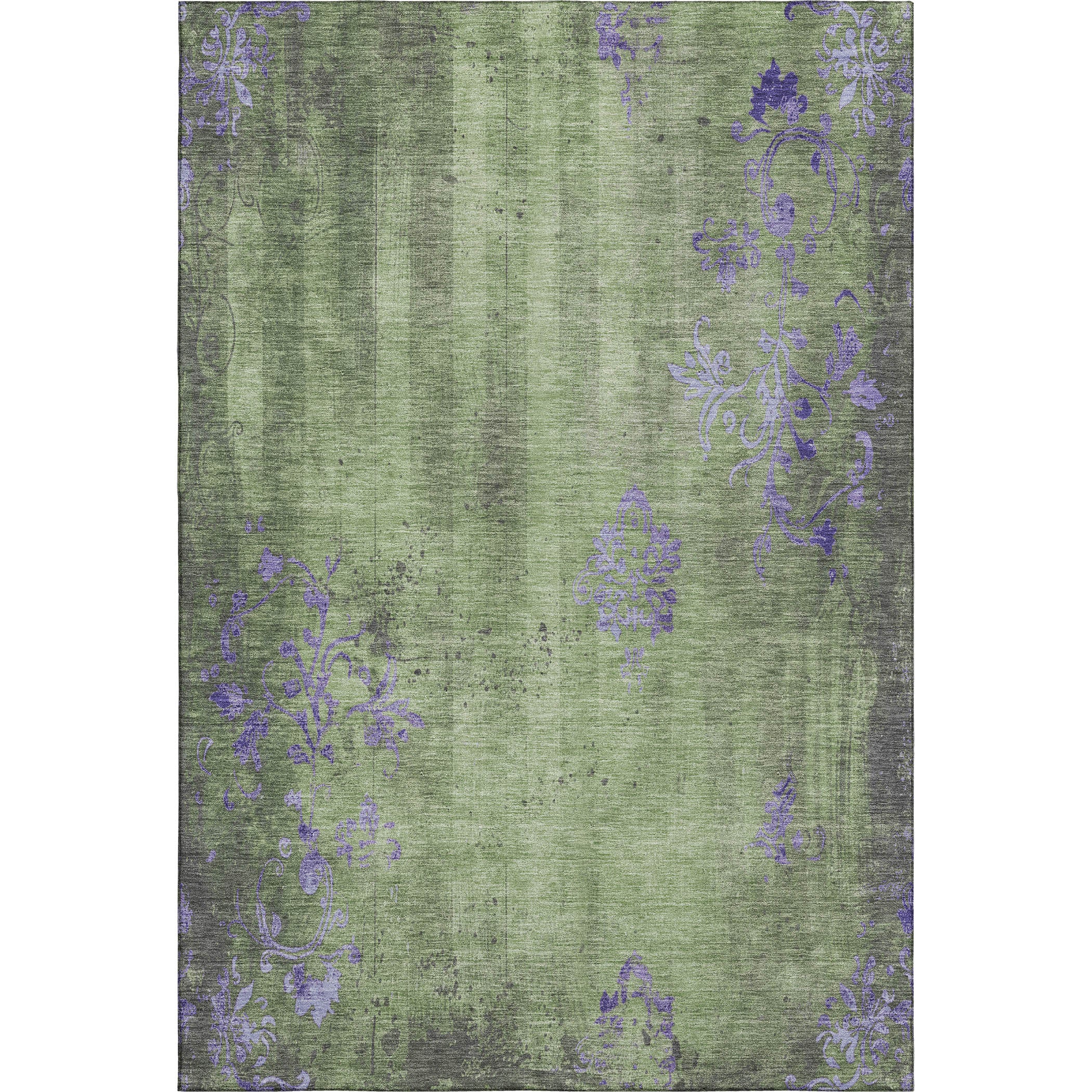Queenstown Machine Washable Transitional Aloe Green Rug 2'6" x 3'10" #shape_Rectangle
