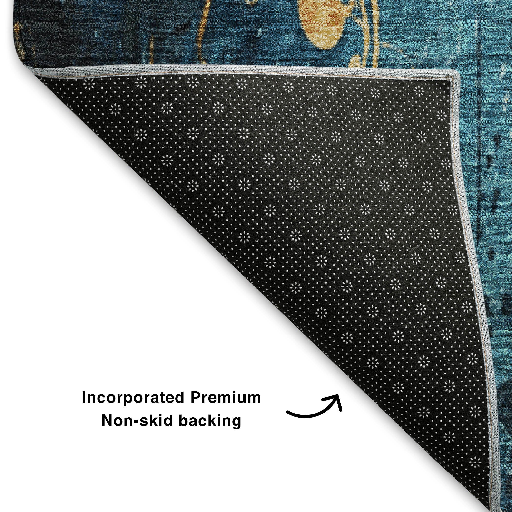 Queenstown Machine Washable Transitional Blue Rug 1'8" x 2'6" #shape_Rectangle