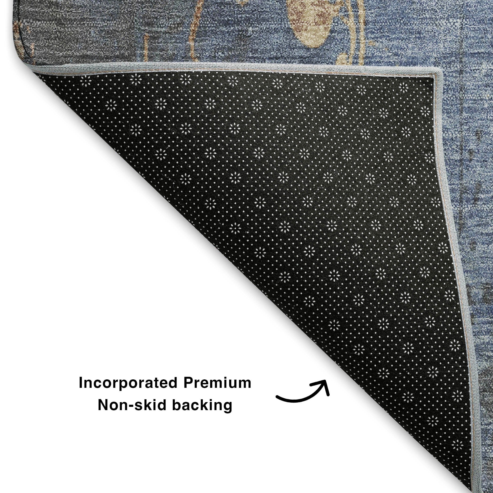 Queenstown Machine Washable Transitional Denim Blue Rug 1'8" x 2'6" #shape_Rectangle