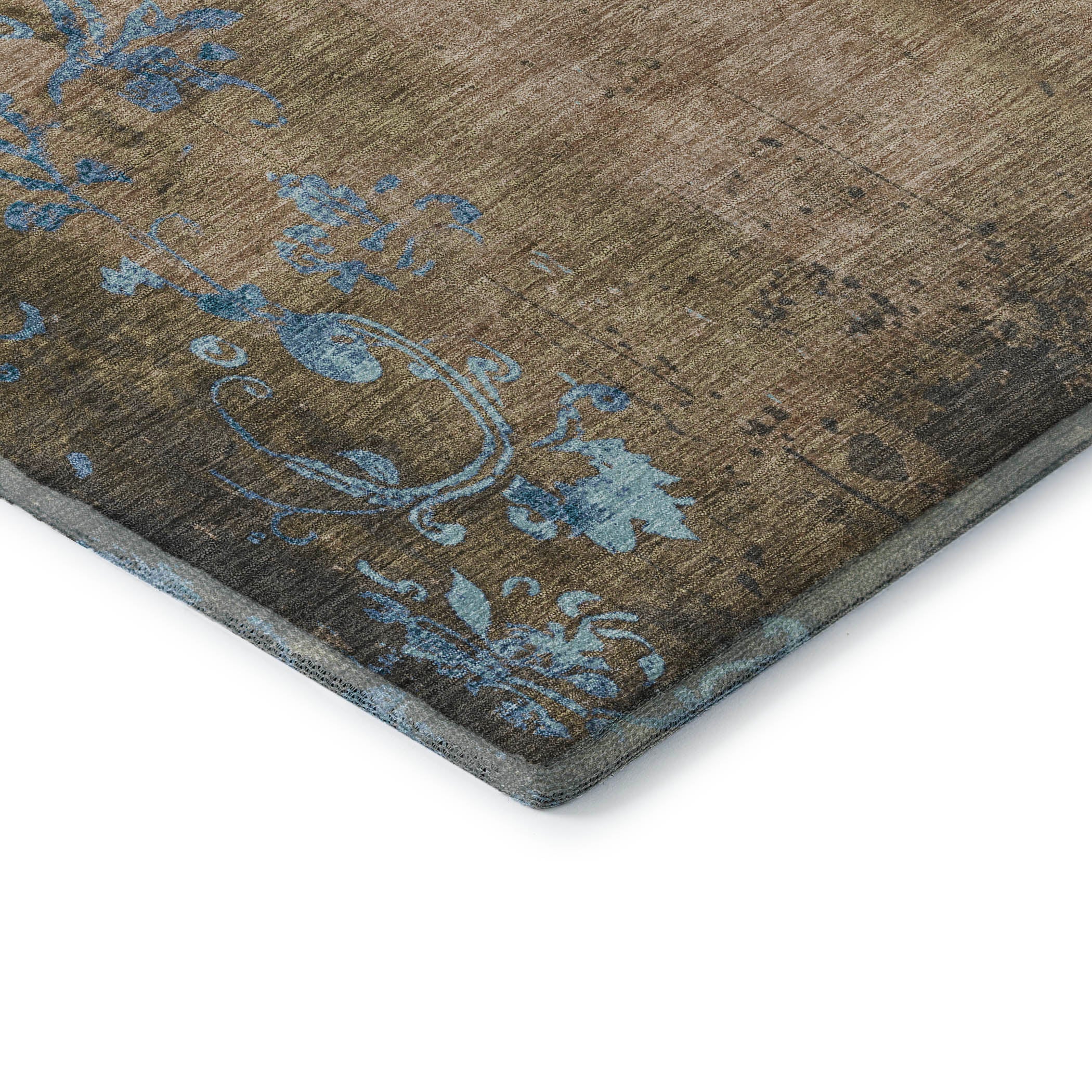 Queenstown Machine Washable Transitional Taupe Brown Rug 1'8" x 2'6" #shape_Rectangle