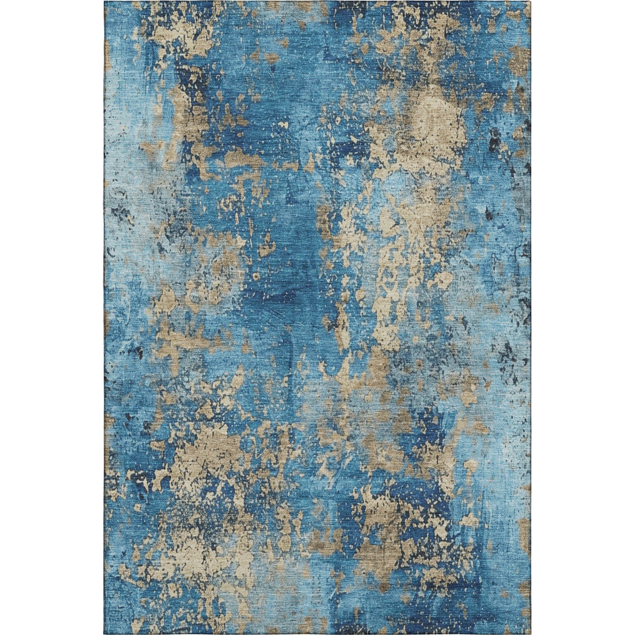 Salzburg Machine Washable Transitional Blue Rug 2'6" x 3'10" #shape_Rectangle