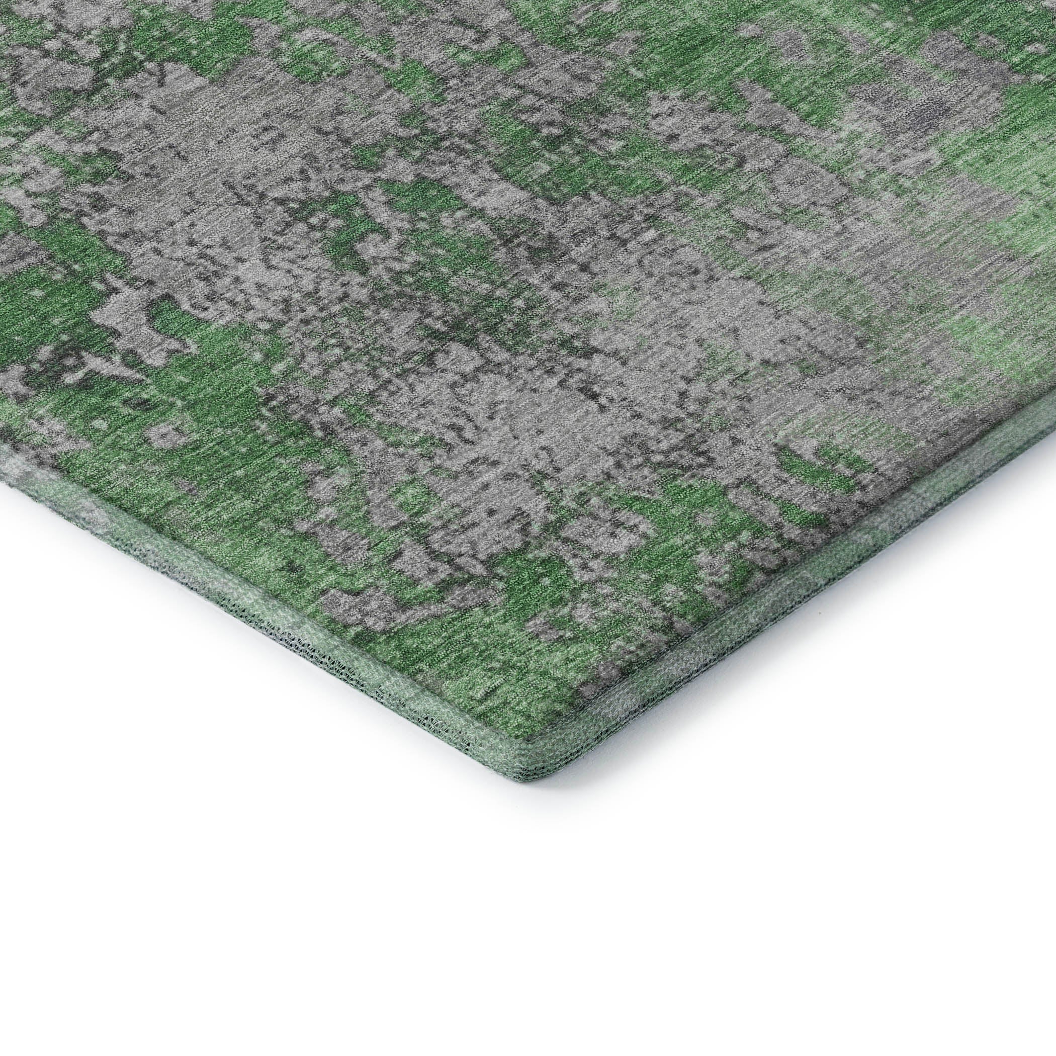 Salzburg Machine Washable Transitional Green Rug 1'8" x 2'6" #shape_Rectangle