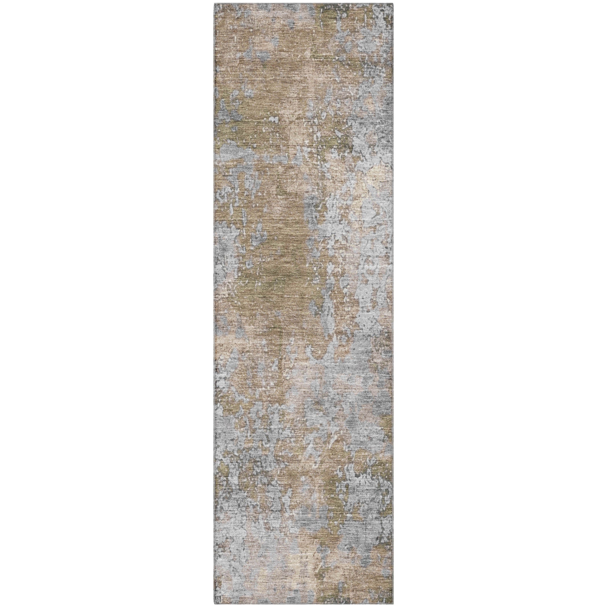 Salzburg Machine Washable Transitional Taupe Brown Rug 2'3" x 7'6" #shape_Runner