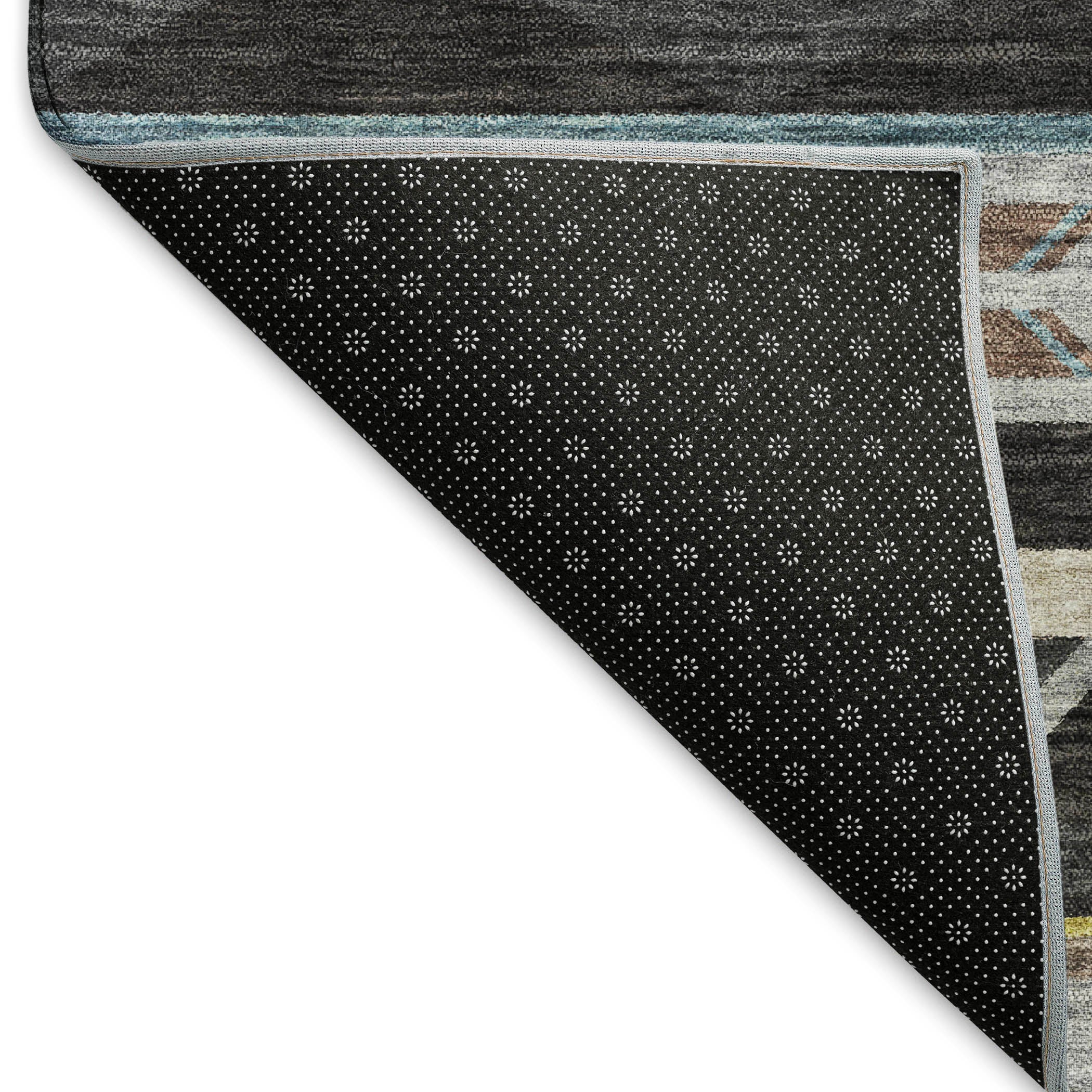 Montevideo Machine Washable Southwest Midnight Black Rug 1'8" x 2'6" #shape_Rectangle